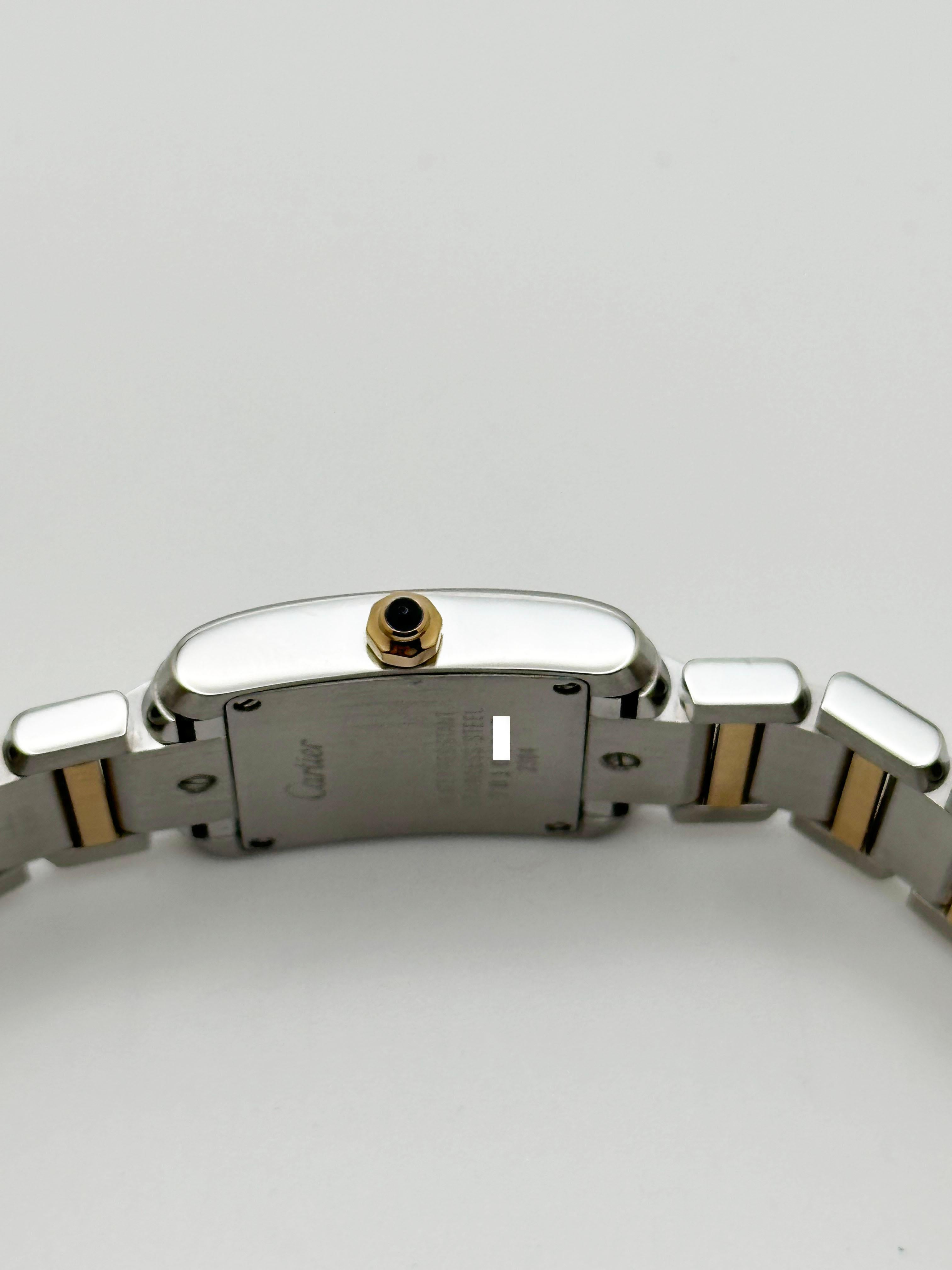 Cartier Tank Francaise Réf. 2384 Or jaune 18 carats acier inoxydable pour femmes 4