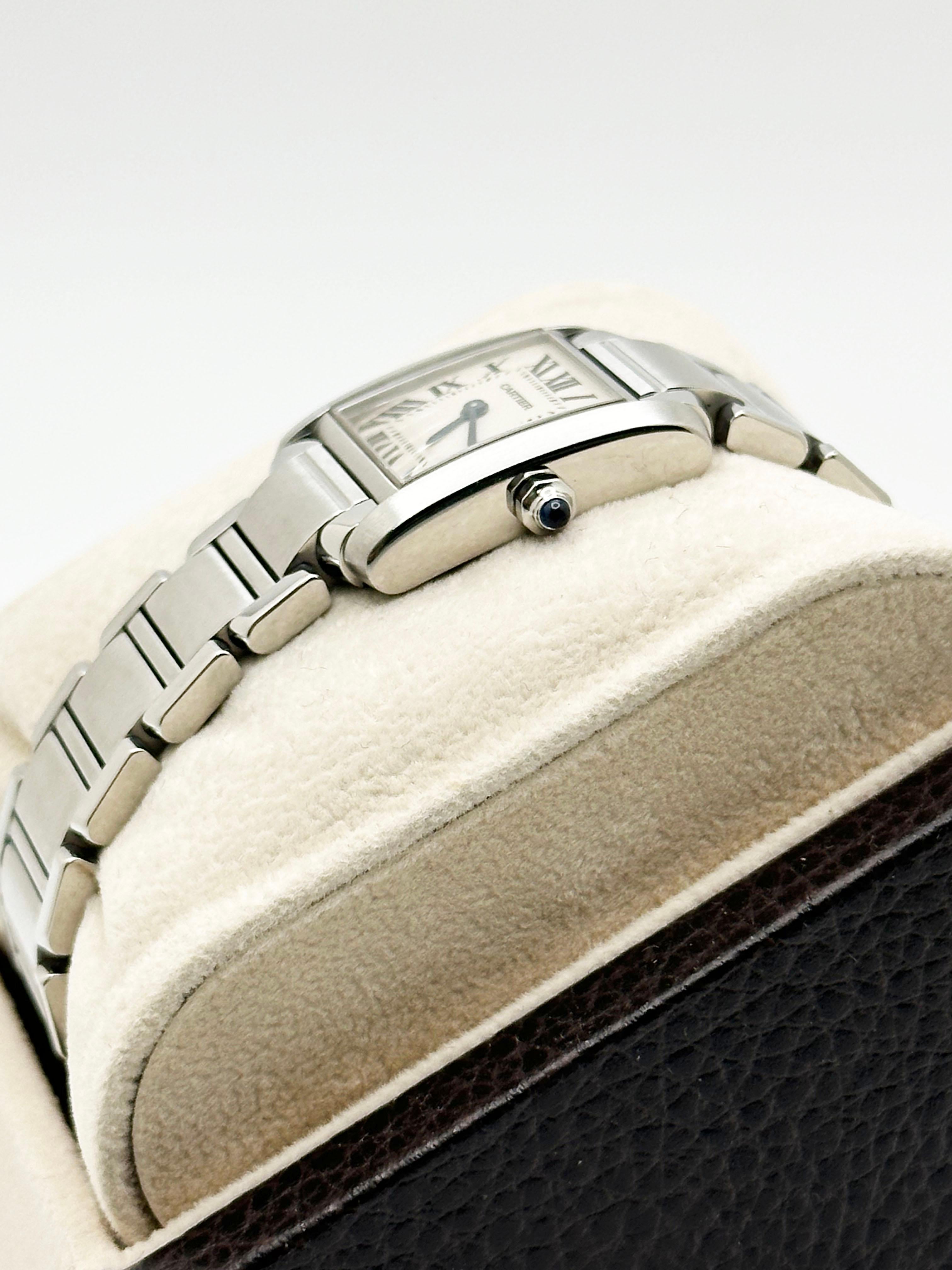 Cartier Ladies Tank Francaise Ref 2384 Stainless Steel Service Receipt 1