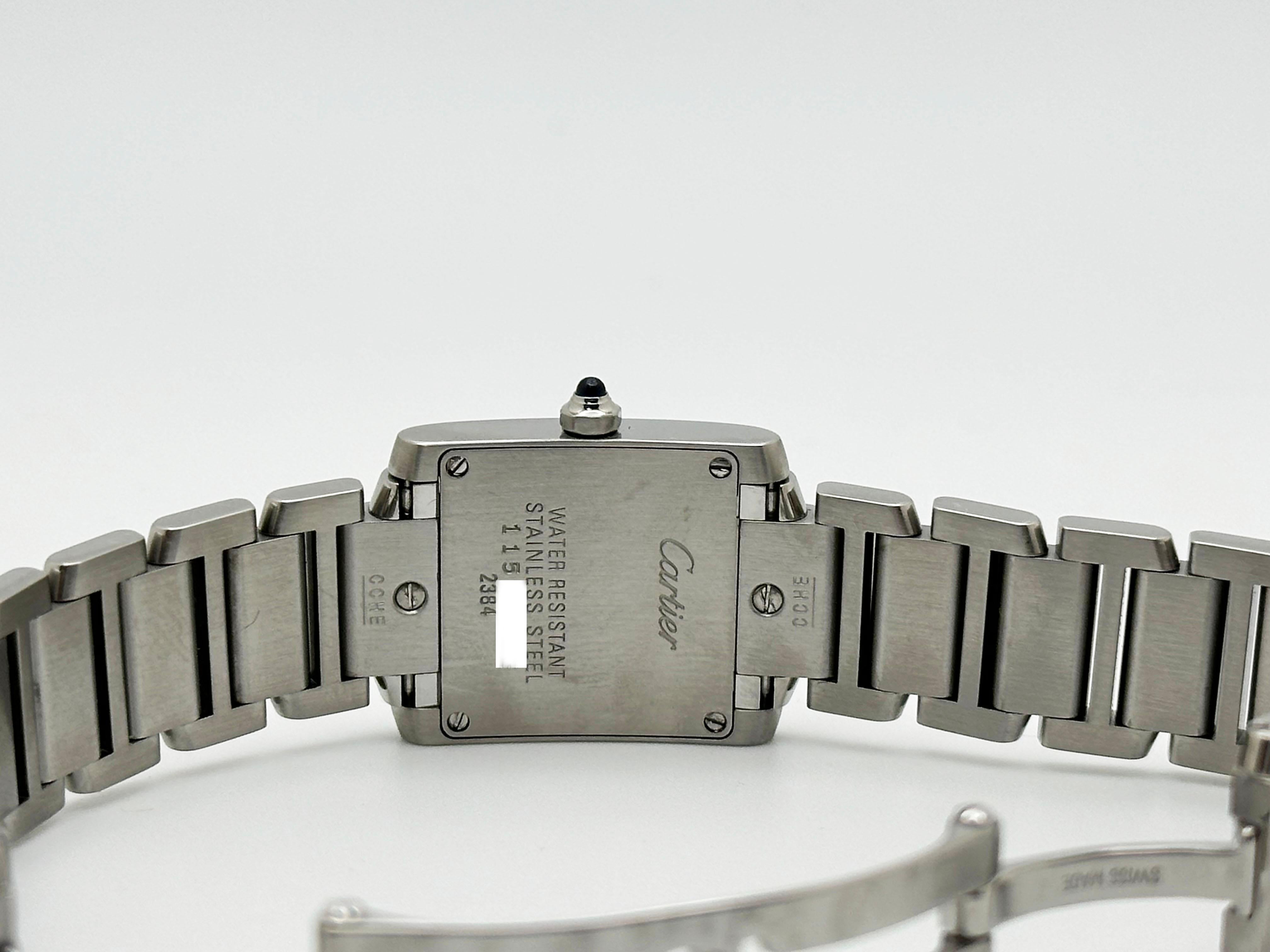Cartier Ladies Tank Francaise Ref 2384 Stainless Steel Service Receipt 3