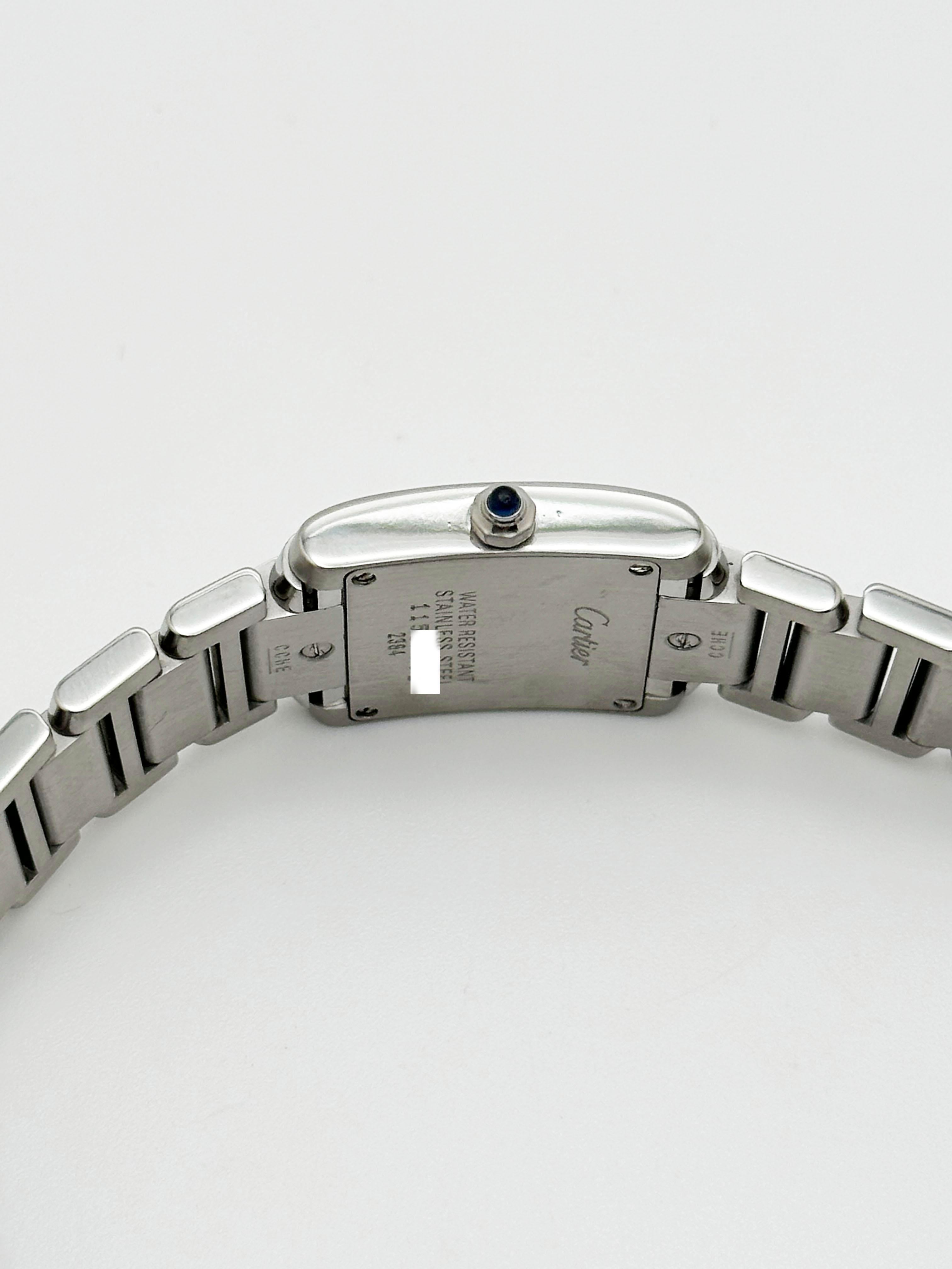 Cartier Ladies Tank Francaise Ref 2384 Stainless Steel Service Receipt 4