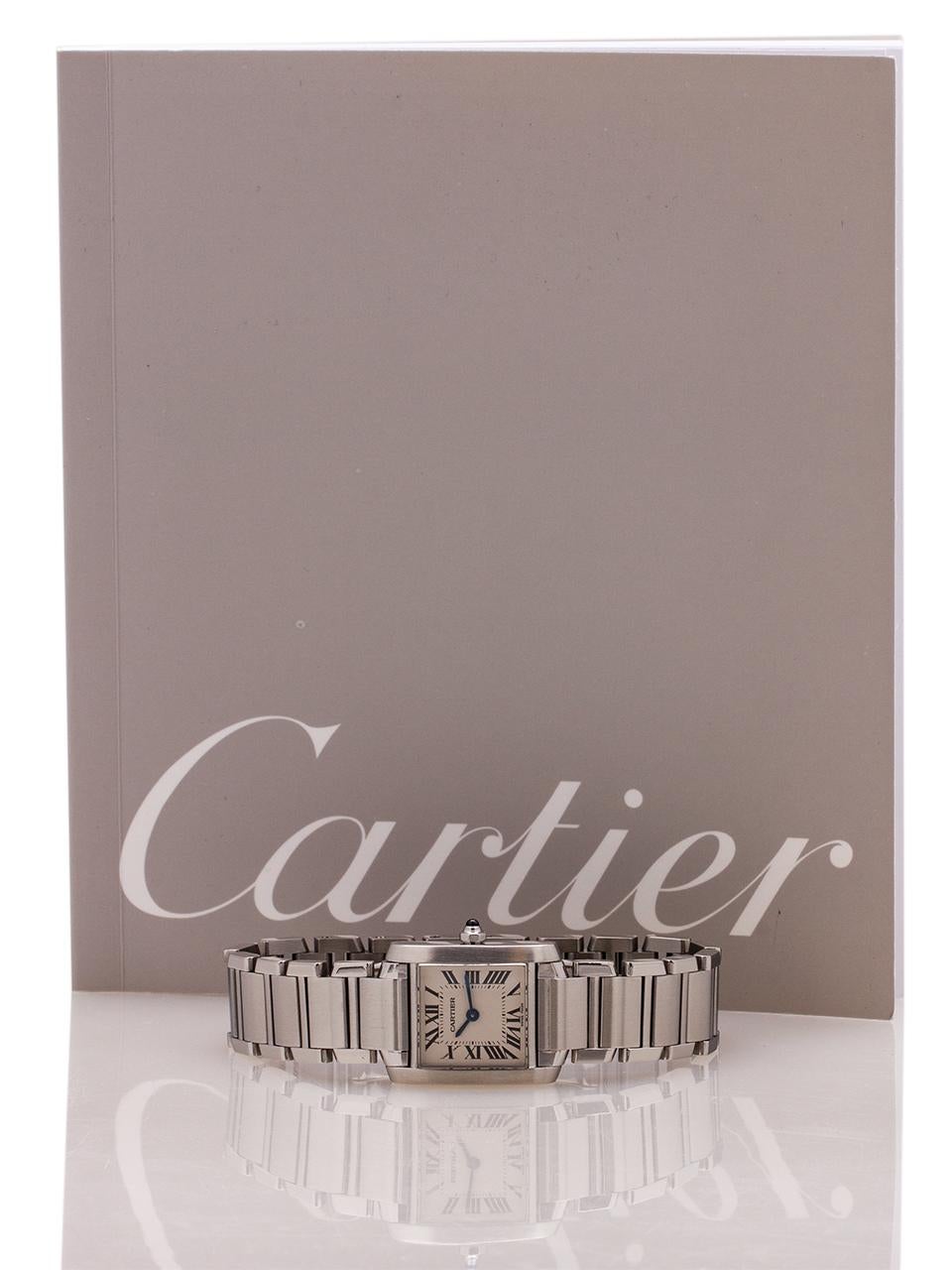 Cartier Ladies Tank Francaise Stainless Steel, circa 2000s For Sale 1