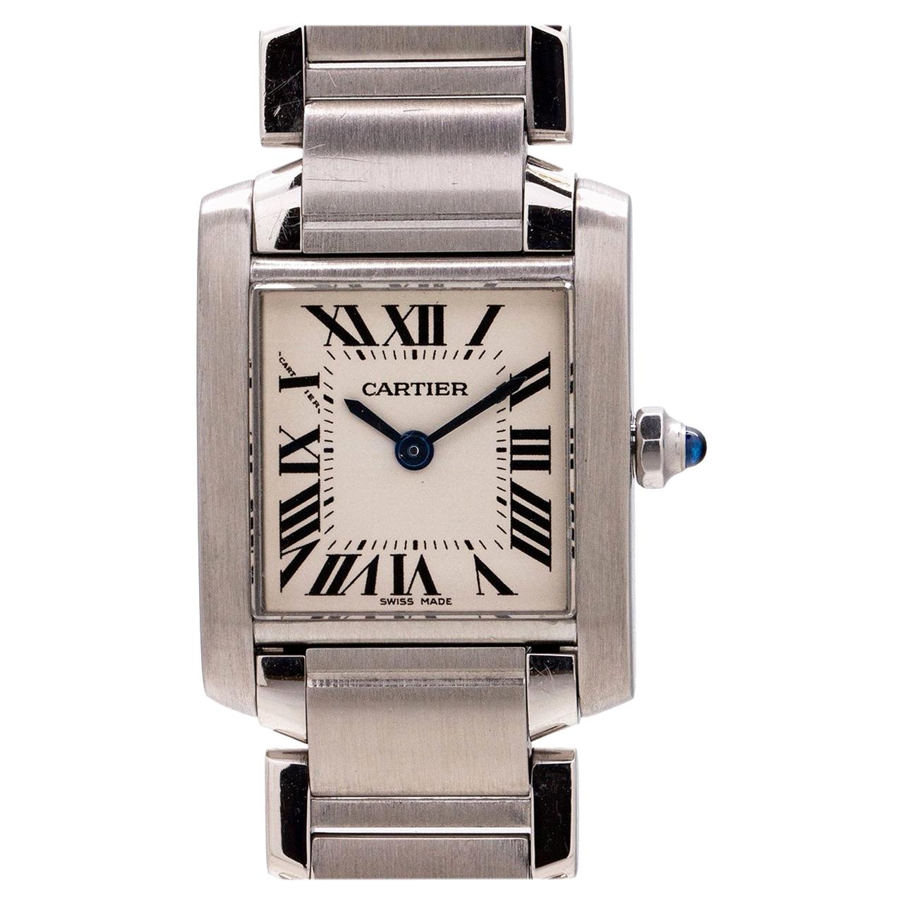 Cartier Ladies Tank Francaise Stainless Steel, circa 2000s For Sale