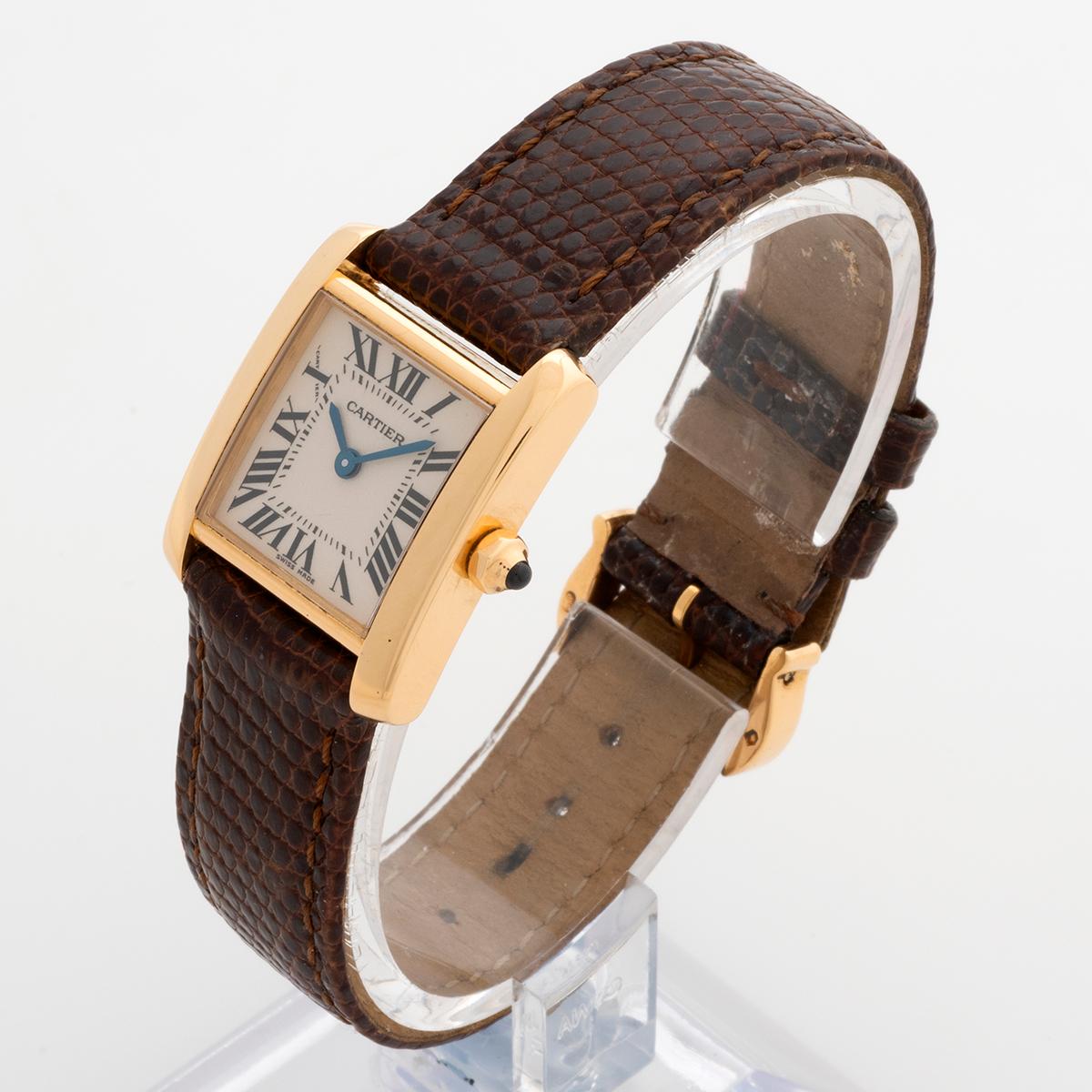 Cartier Ladies Tank Francaise Wristwatch Ref 2385, Yellow Gold, Quartz, 2003 In Excellent Condition In Canterbury, GB
