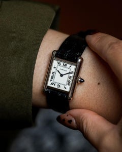 Cartier Ladies Tank Louis 78087 SM Paris Dial 18k WG 1970s