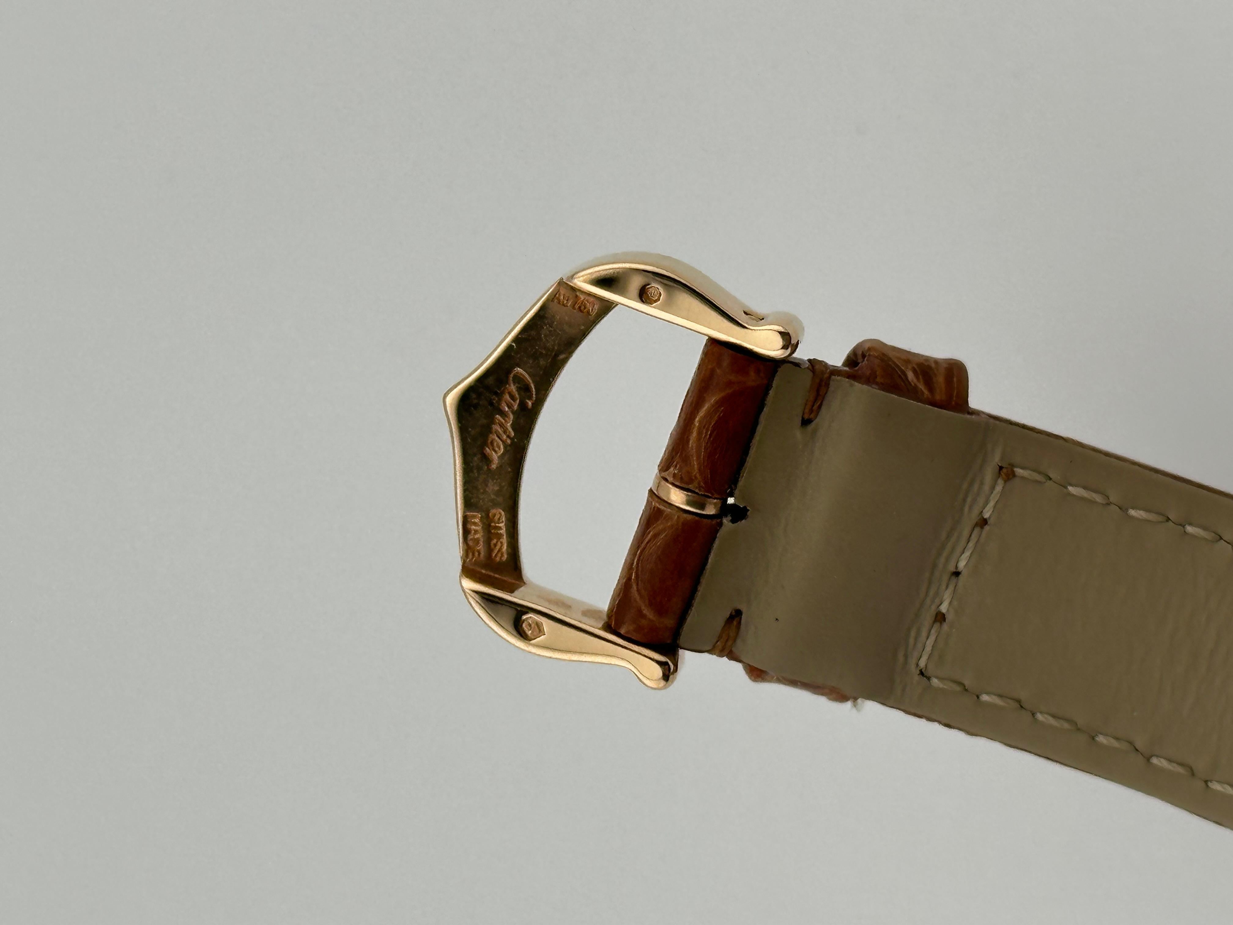 Cartier Damen-Tank Louis WGTA0010 3814 Lederriemen 18K Roségold Box Papier 5