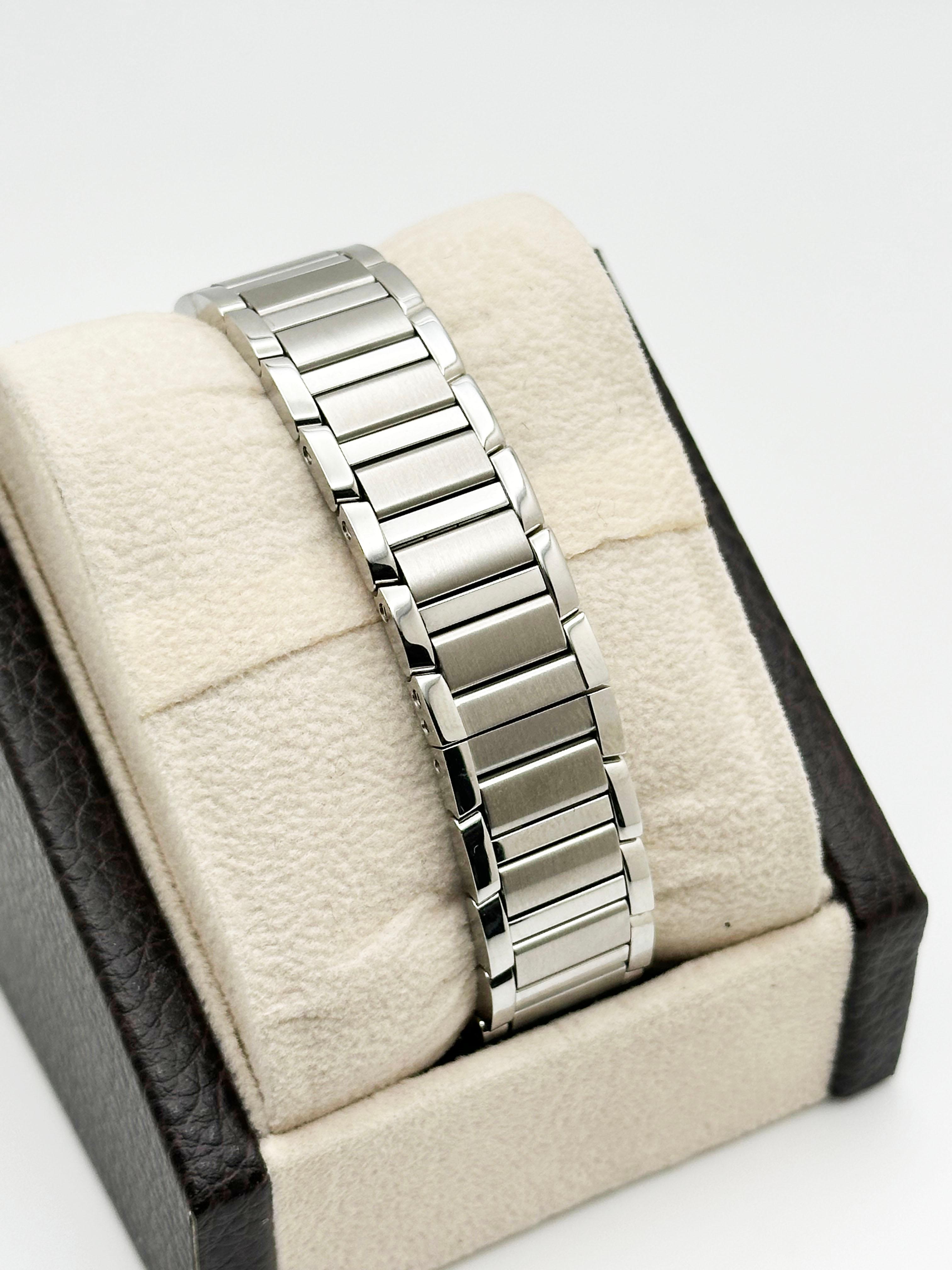 Cartier Ladies Tank WSTA0065 Ref 4472 Small Silver Dial Steel Box Paper For Sale 2