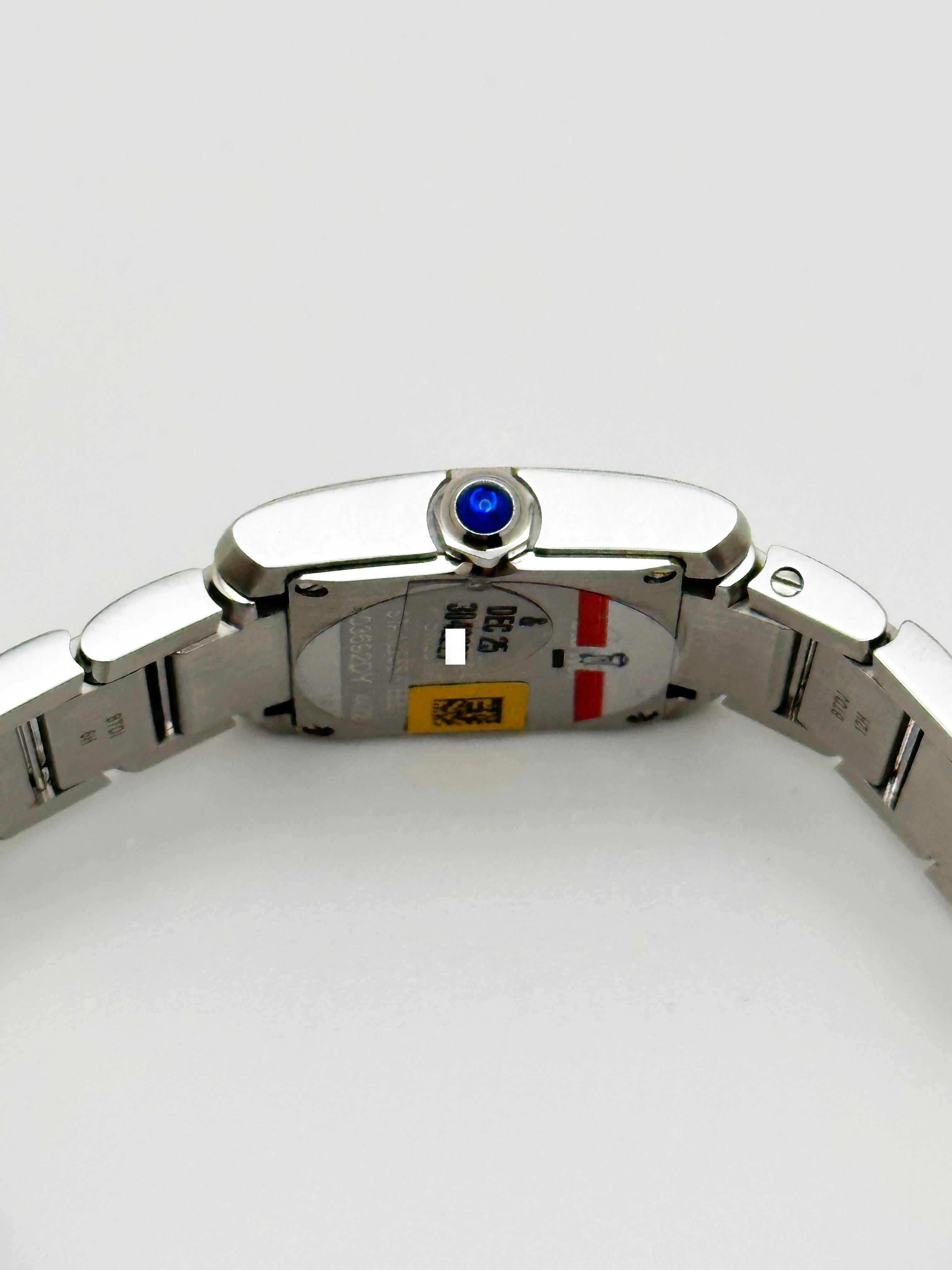 Cartier Ladies Tank WSTA0065 Ref 4472 Small Silver Dial Steel Box Paper For Sale 5