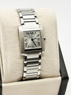 Cartier Ladies Tank WSTA0065 Ref 4472 Small Silver Dial Steel Box Paper