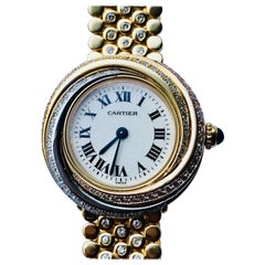 Cartier Ladies Tricolor Gold Diamond Trinity Quartz Wristwatch 