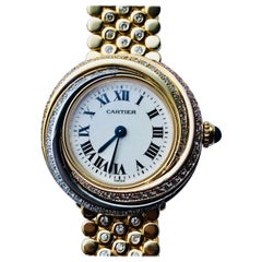 Cartier Ladies Tricolor Gold Diamond Trinity Quartz Wristwatch