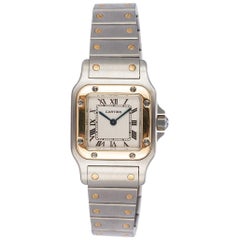 Cartier Ladies Two Tone 18K Gold & Steel Santos Galbee Watch 1567 W20012C4