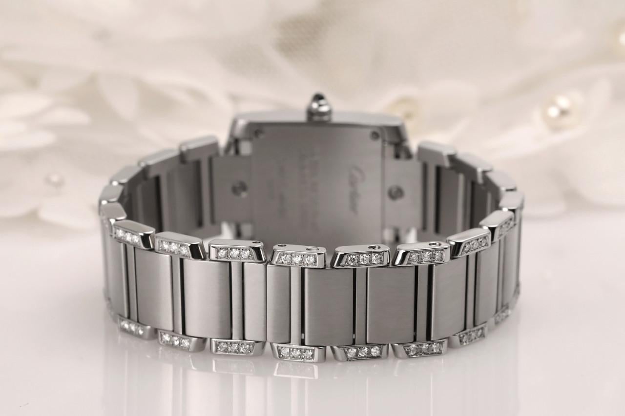 Cartier Montre SS avec diamants naturels pour femmes W51008Q3  Excellent état - En vente à New York, NY