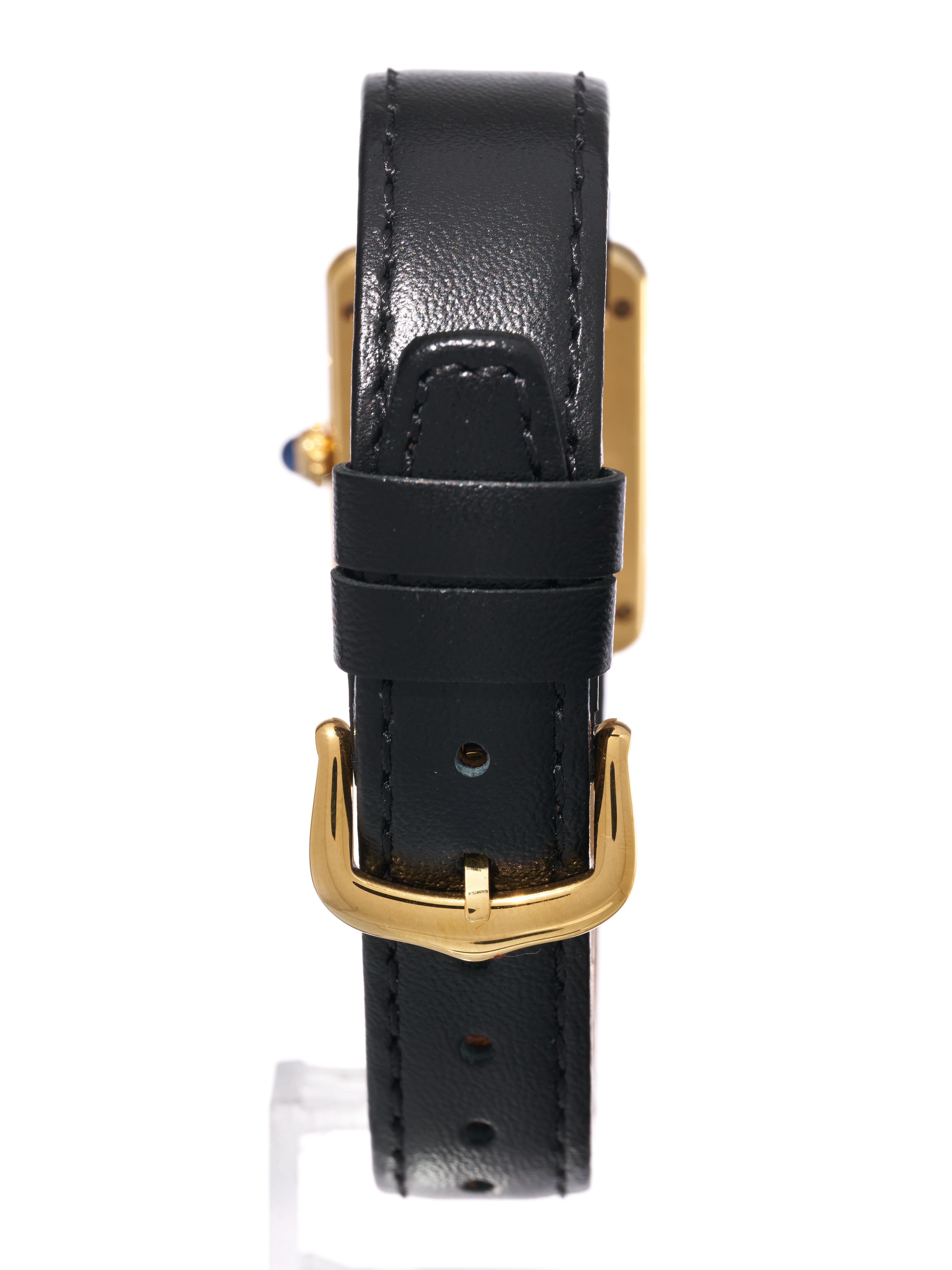 Women's Cartier Ladies Watch Must de Cartier Tank Gold Quartz 20mm Rectangular 5057001
