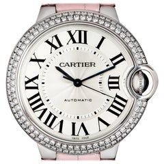 Cartier Ladies White Gold Diamond Ballon Bleu Silvered Dial Automatic Wristwatch