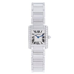 Cartier Ladies White Gold Diamond Tank Francaise Quartz Wristwatch Ref WE1002S3