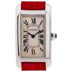 Vintage Cartier Ladies White Gold Tank Americaine quartz wristwatch, circa 1990s