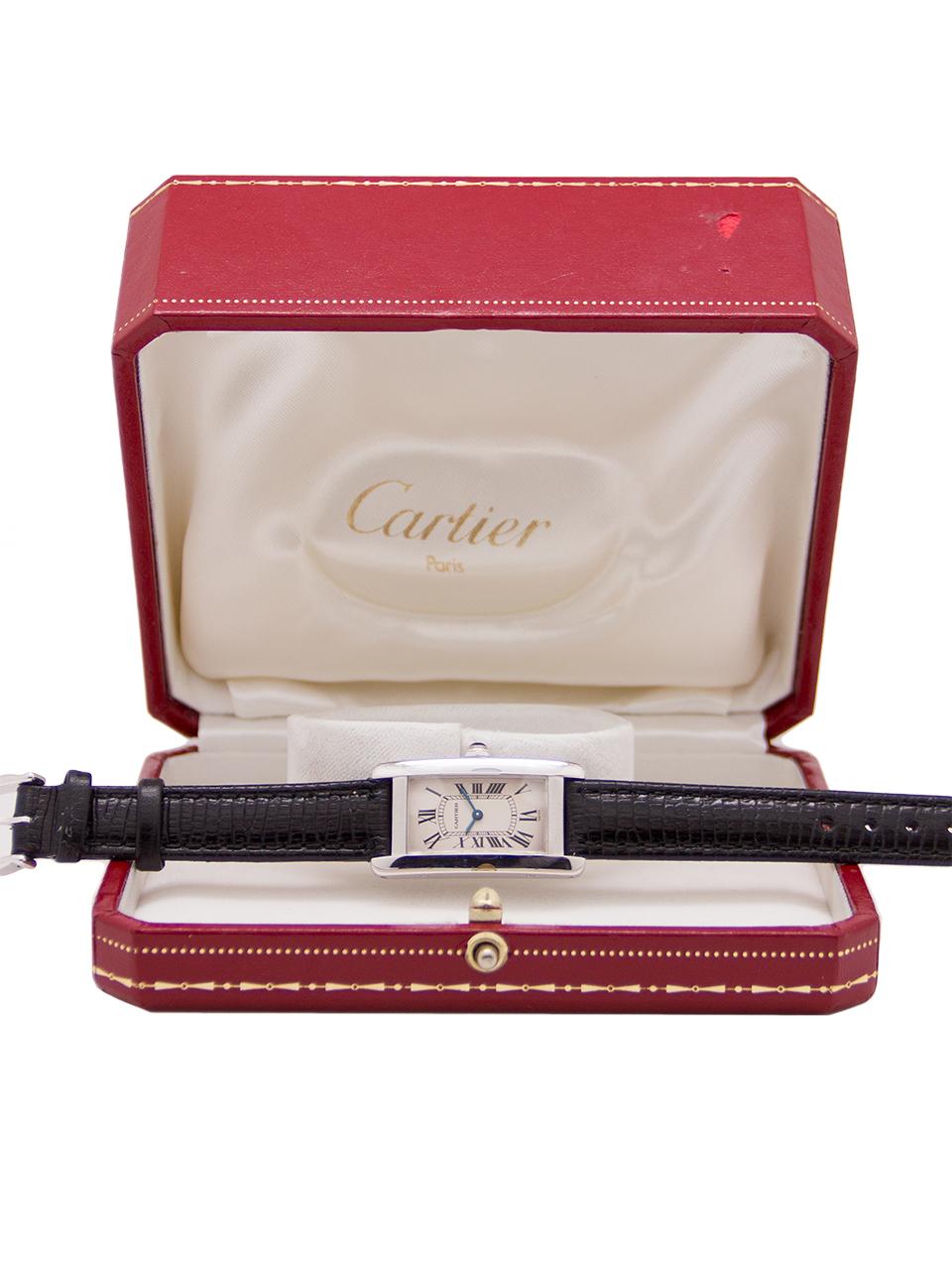 Cartier Ladies White Gold Tank American Quartz Wristwatch, circa 1990s 1