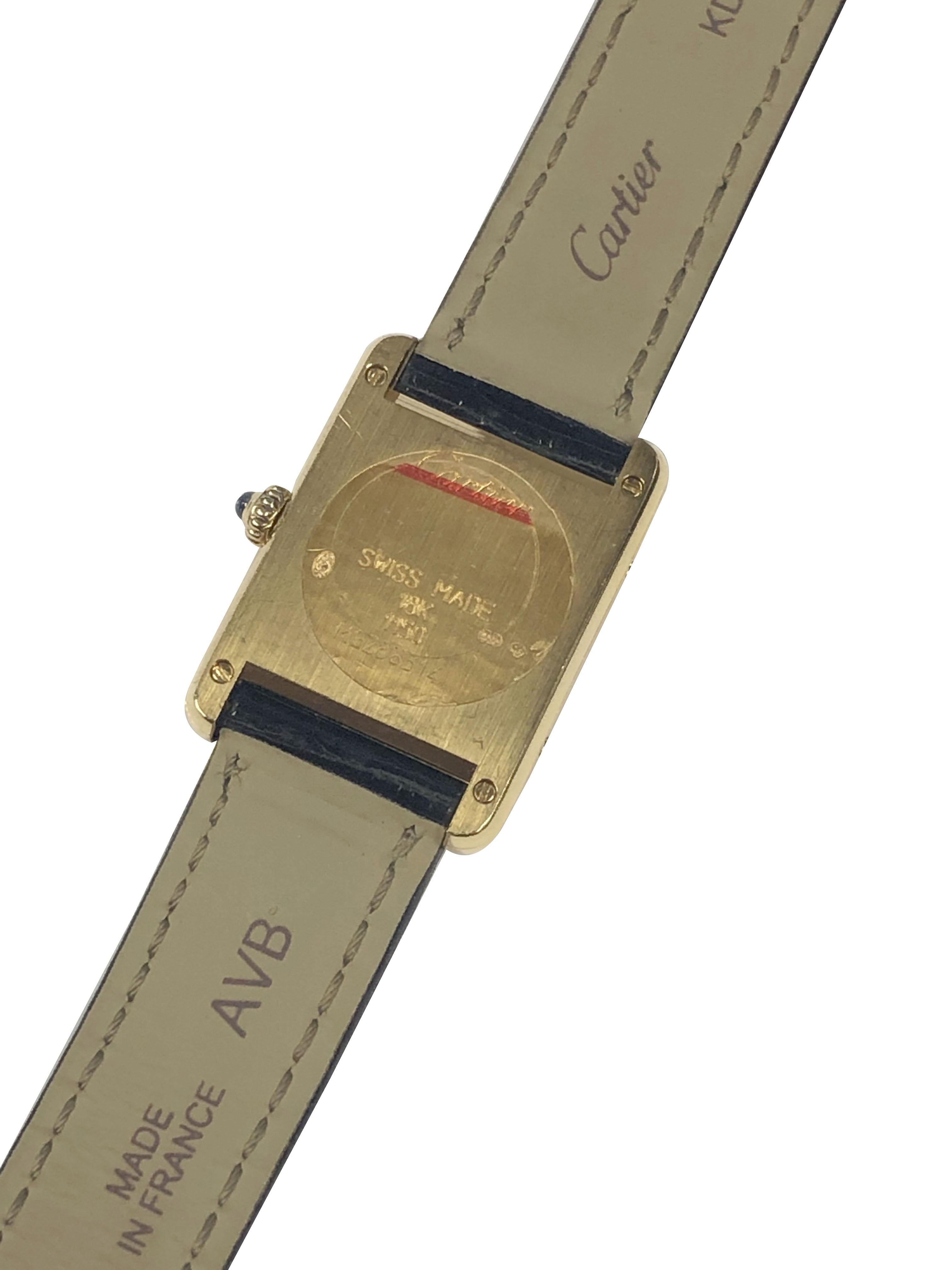 Women's Cartier Ladies Yellow Gold Classic Tank Quartz Wrist Watch