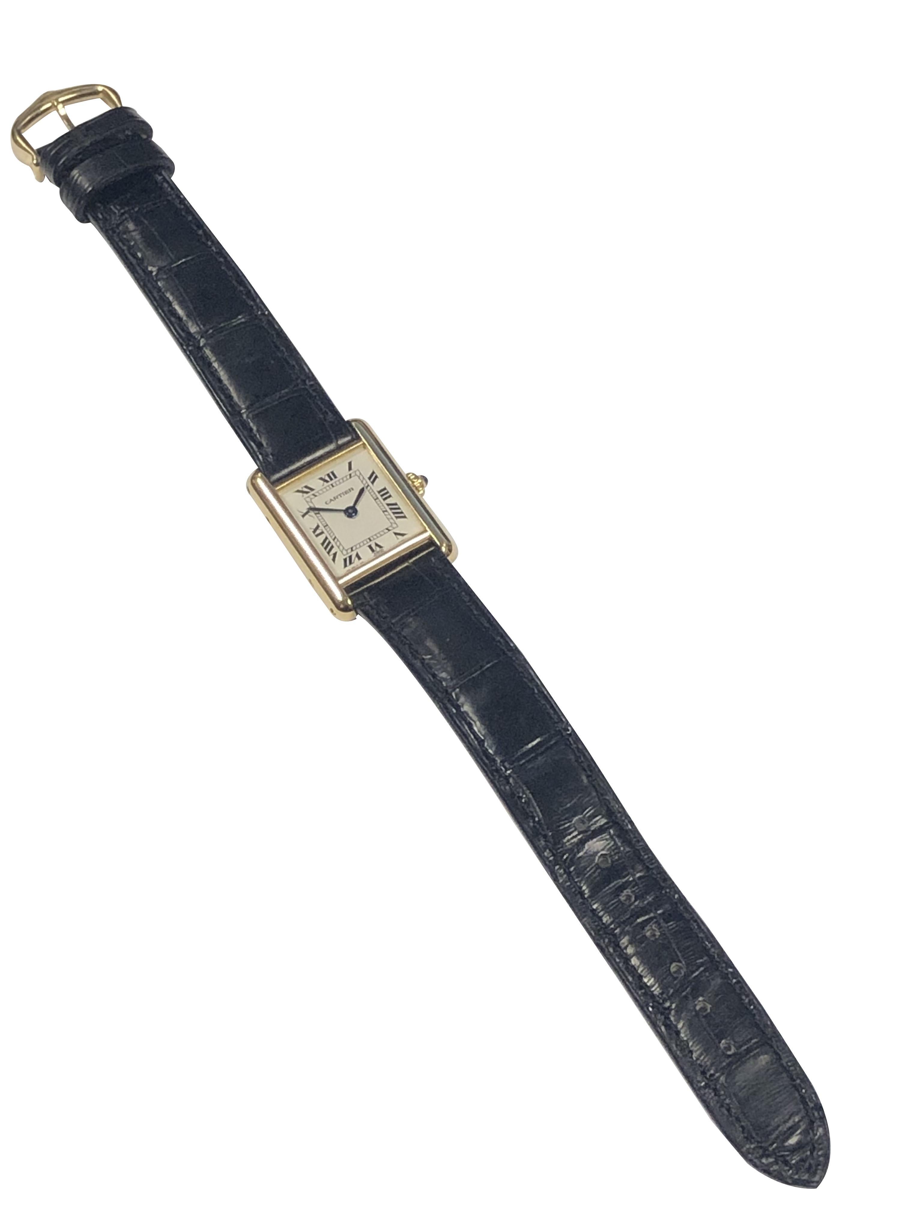 Cartier Ladies Yellow Gold Classic Tank Quartz Wrist Watch 1