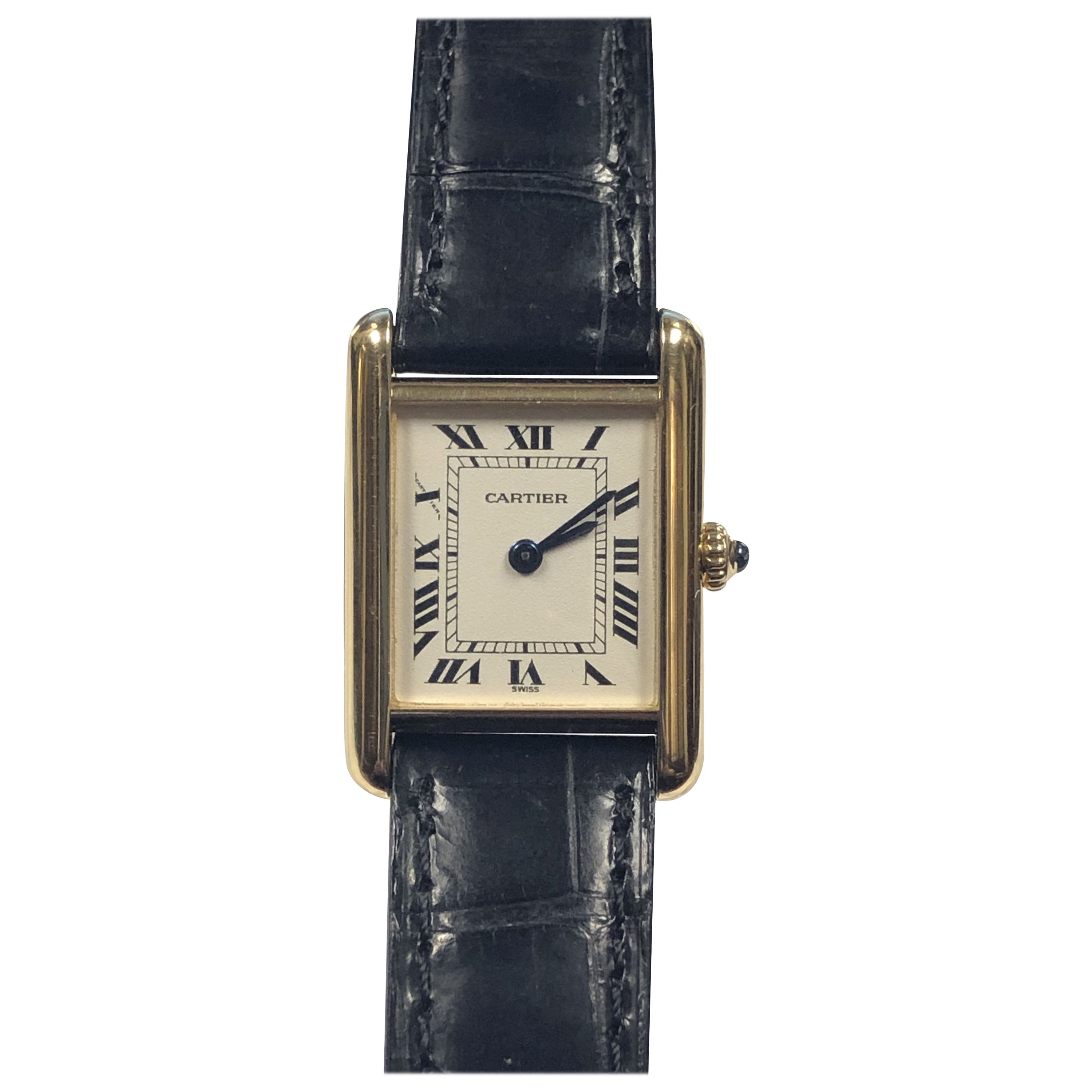 Cartier Ladies Yellow Gold Classic Tank Quartz Wrist Watch