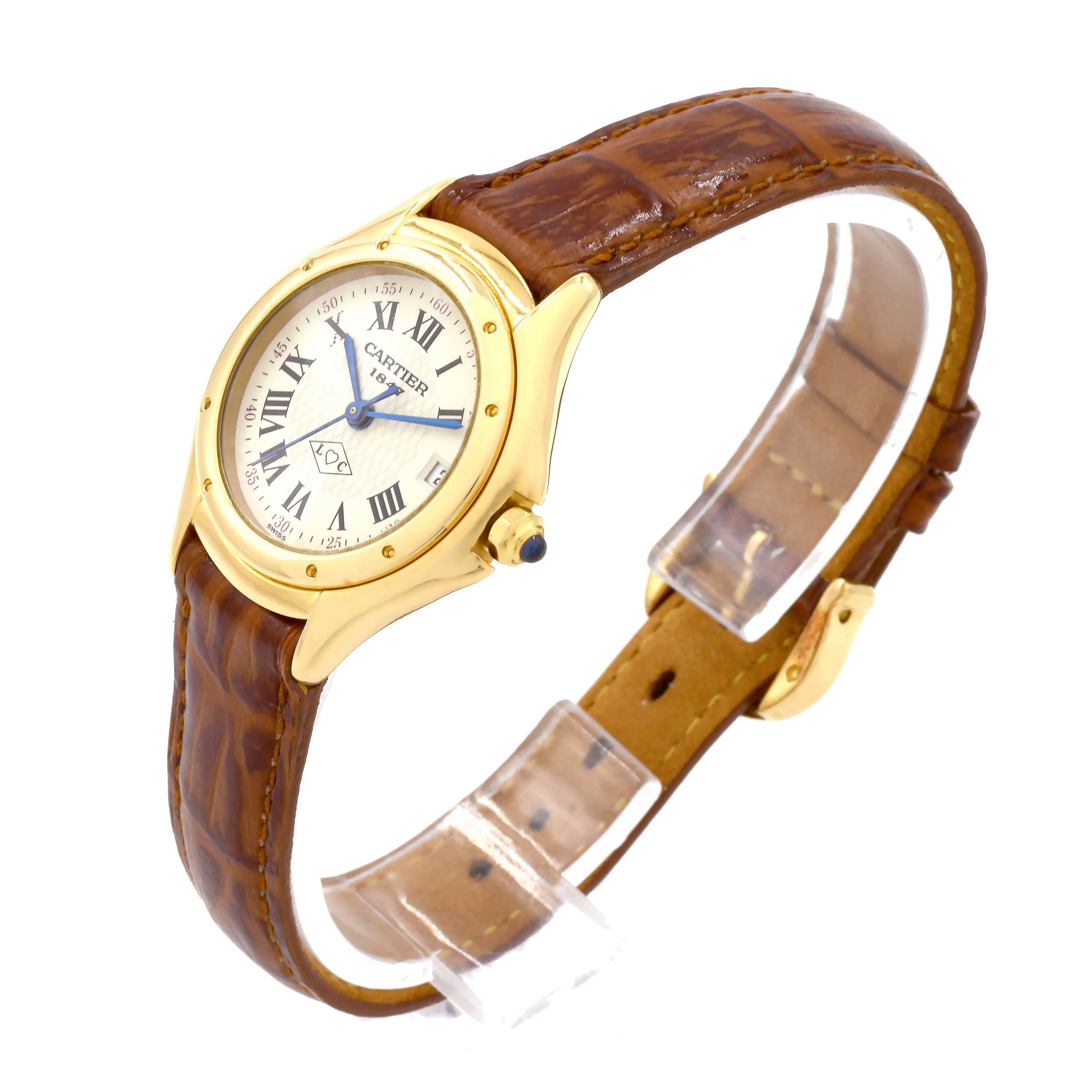 Women's Cartier Ladies yellow Gold Cougar Anniversary Edition Quartz Wristwatch 