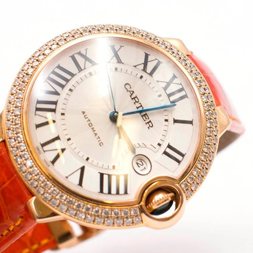 Cartier Ladies Yellow gold Diamond Ballon Bleu Wristwatch For Sale 1