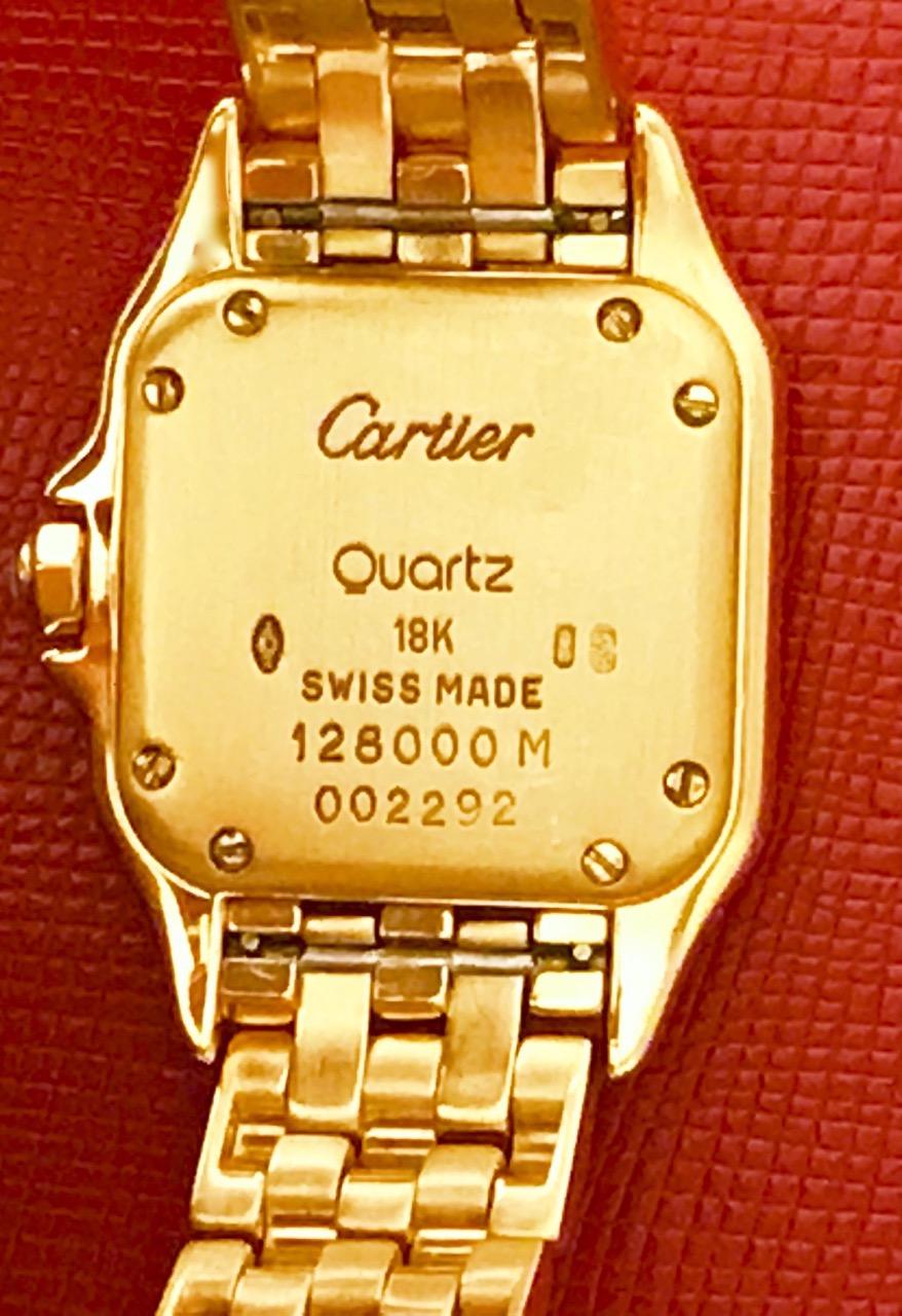 Women's Cartier Ladies Yellow Gold Diamond Panther Quartz Wristwatch