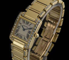 Cartier Ladies Yellow Gold Diamond Tank Francaise Roman Dial Quartz Wristwatch