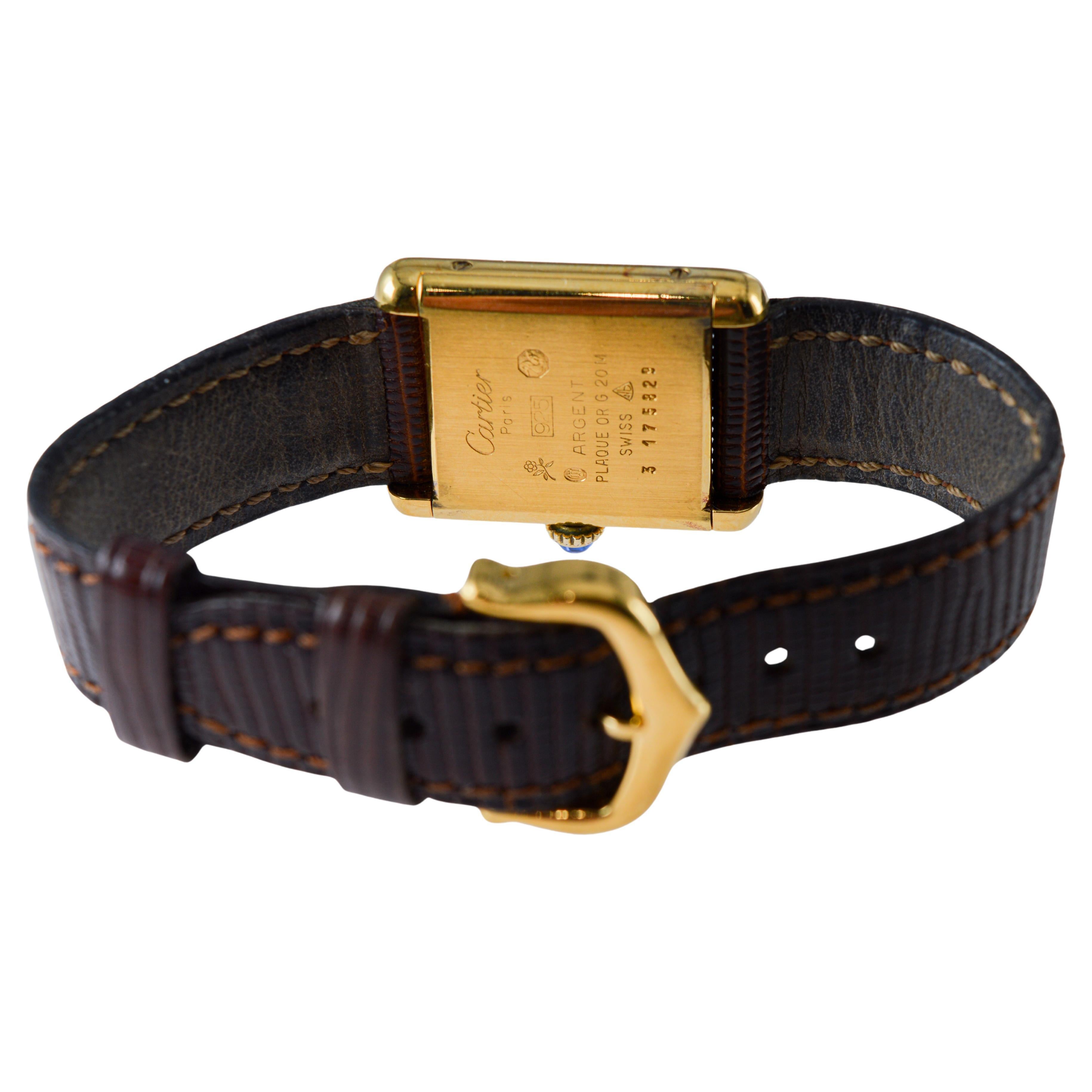 Reloj de pulsera Cartier para señora en oro amarillo circa 1970's Todo original en venta 11