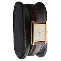 Cartier Ladies Yellow Gold Filled Tank Watch circa 1970's All Original