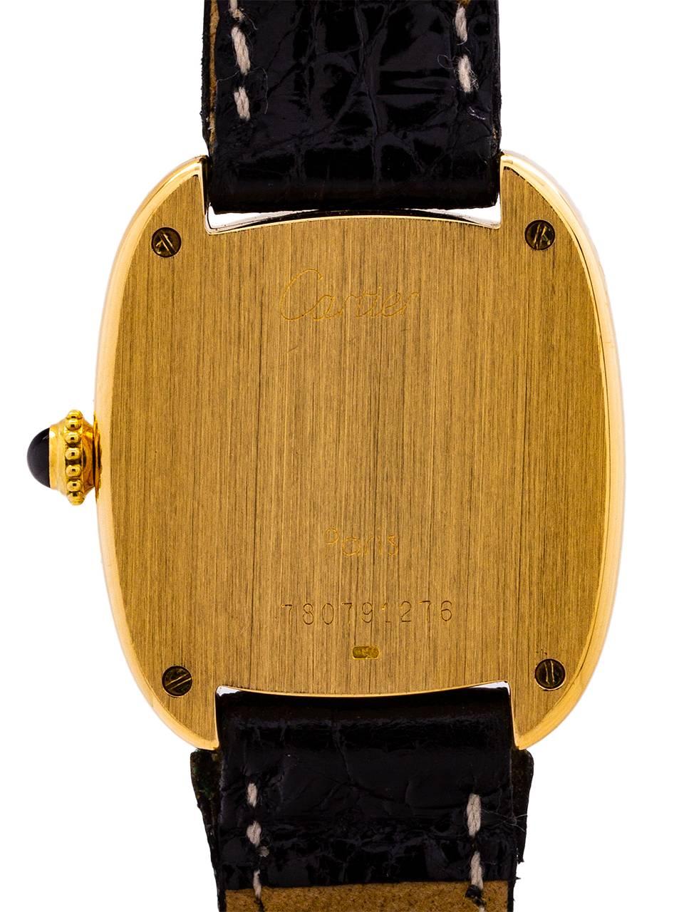 Cartier Ladies Yellow Gold Gondole Manual Wristwatch, circa 1980s In Excellent Condition In West Hollywood, CA