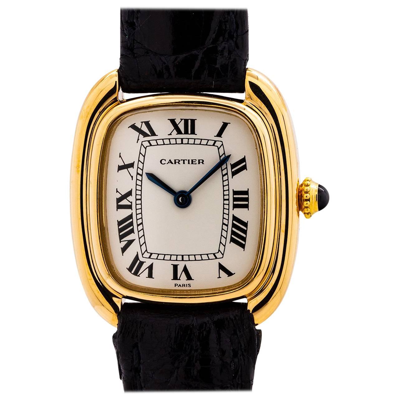 Cartier Ladies Yellow Gold Gondole Manual Wristwatch, circa 1980s