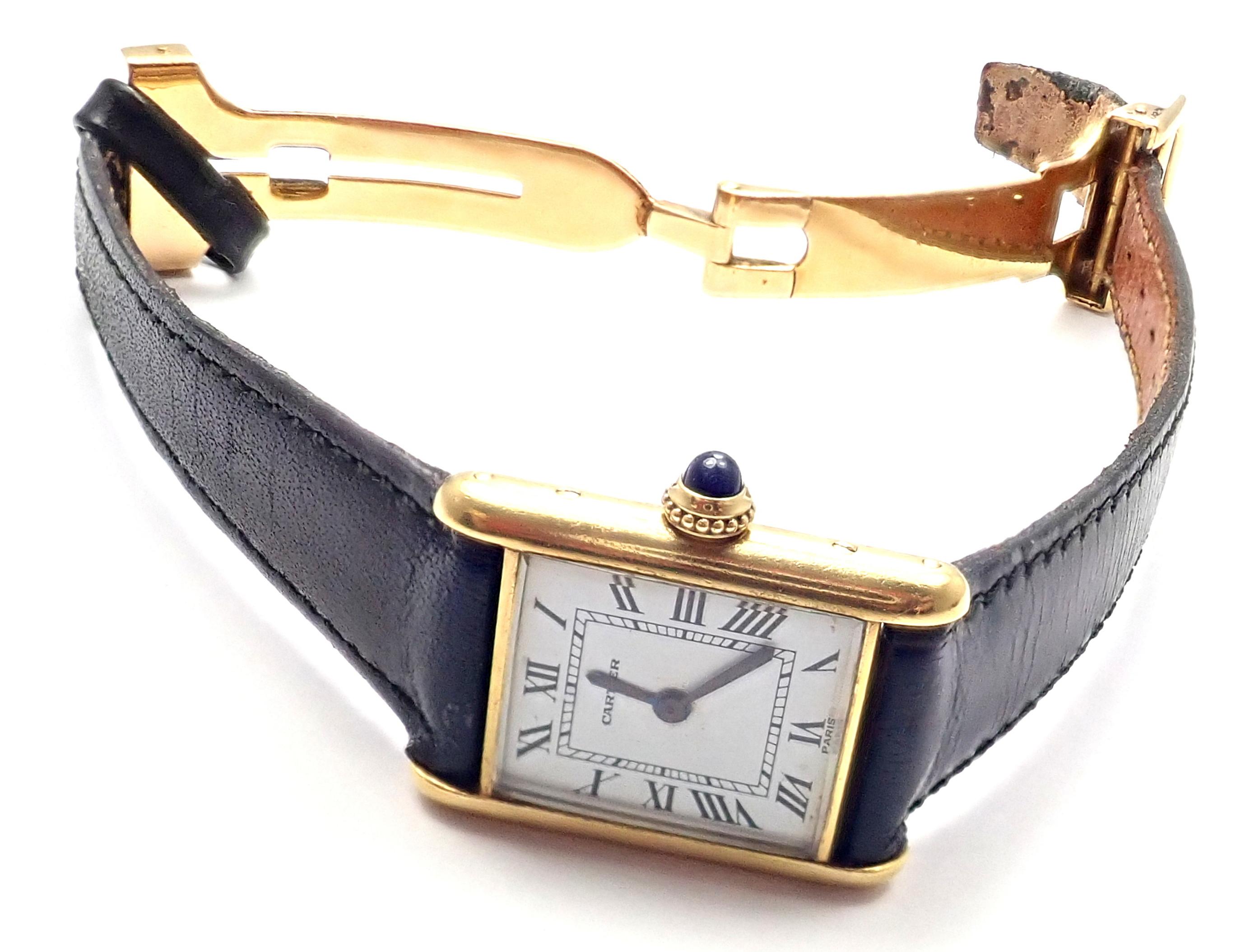 Women's or Men's Cartier Ladies Yellow Gold Mini Tank Wristwatch