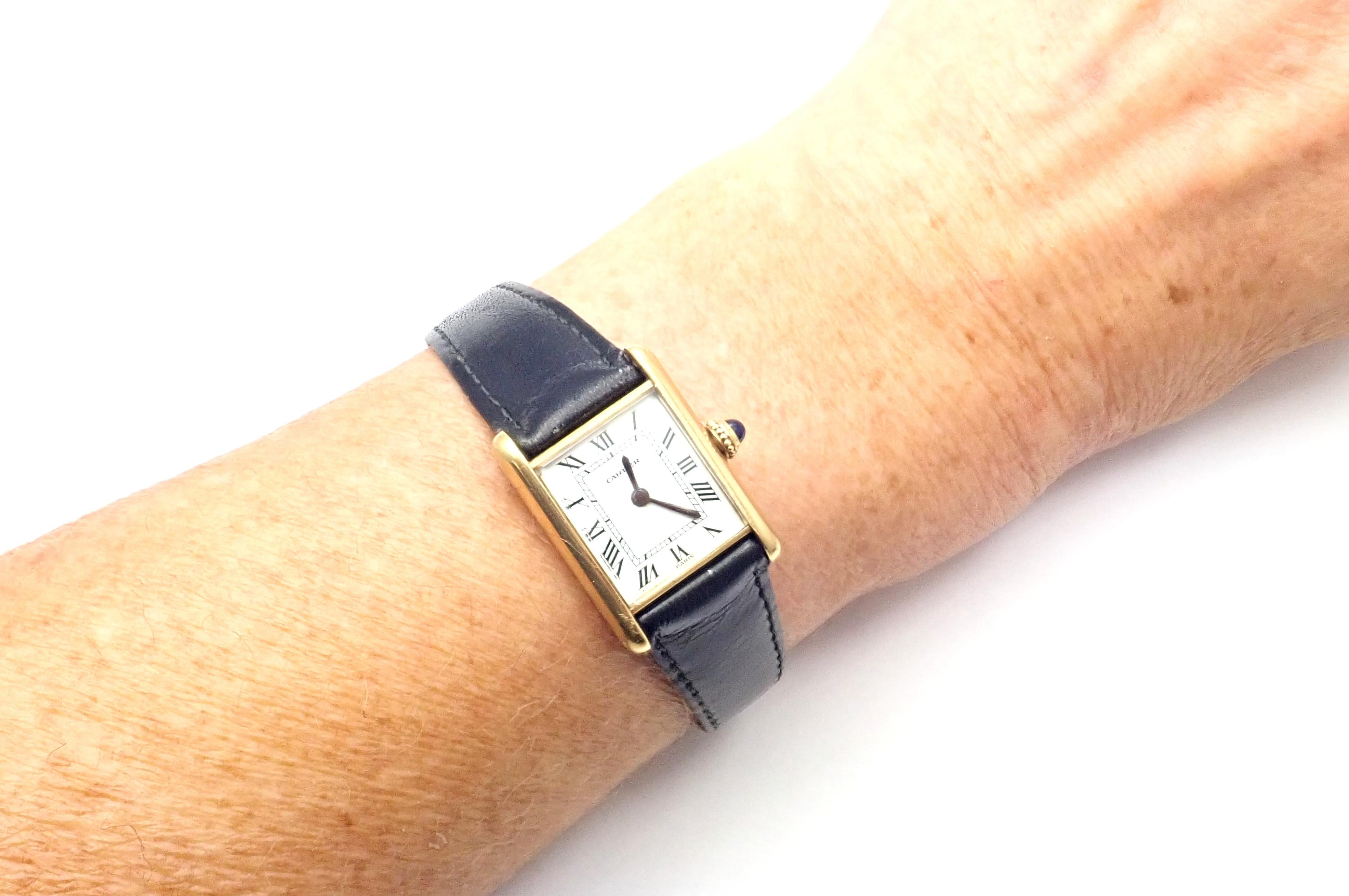 Cartier Ladies Yellow Gold Mini Tank Wristwatch 1
