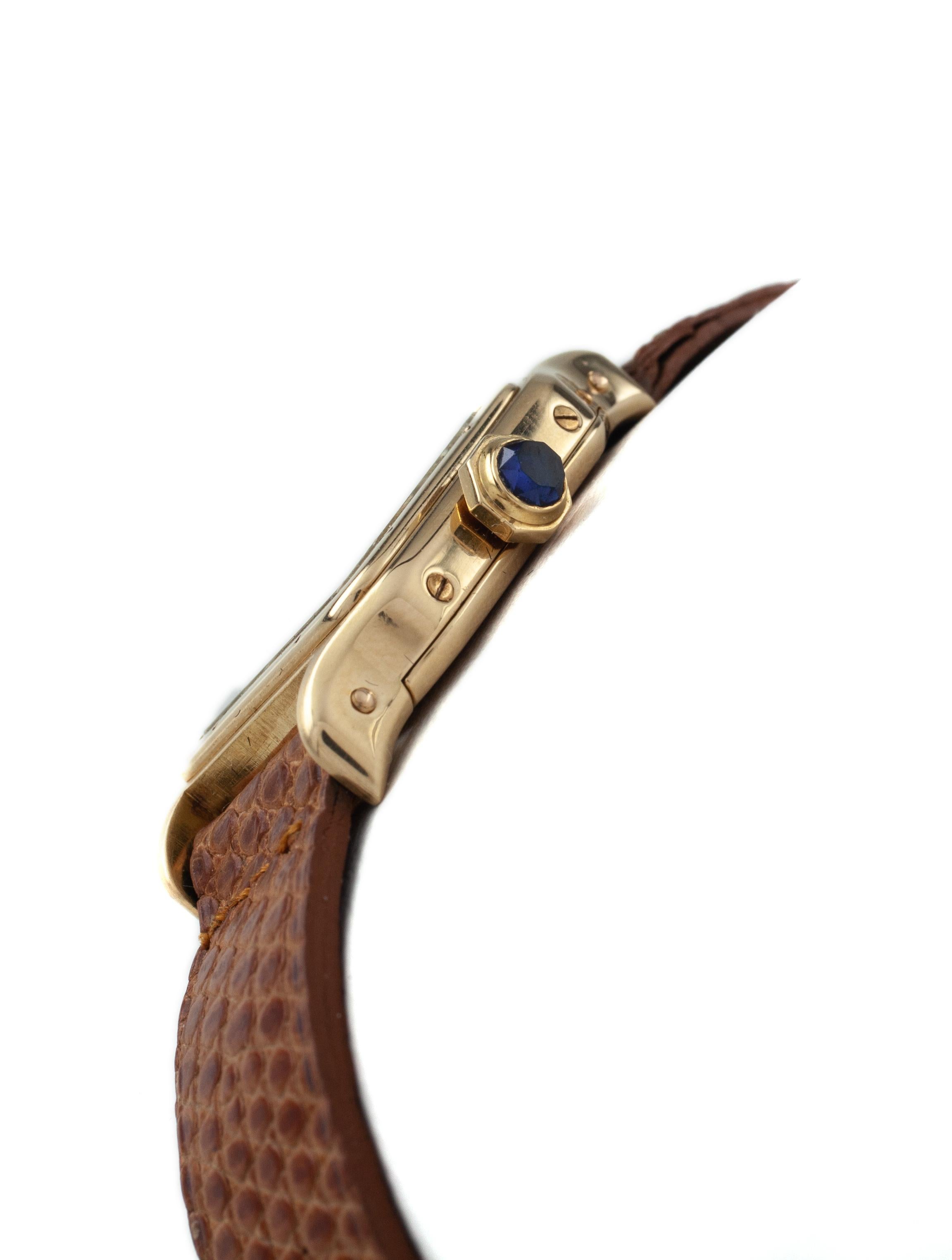 Cartier Ladies Yellow Gold Santos Manual Wind Wristwatch, circa 1940s 1