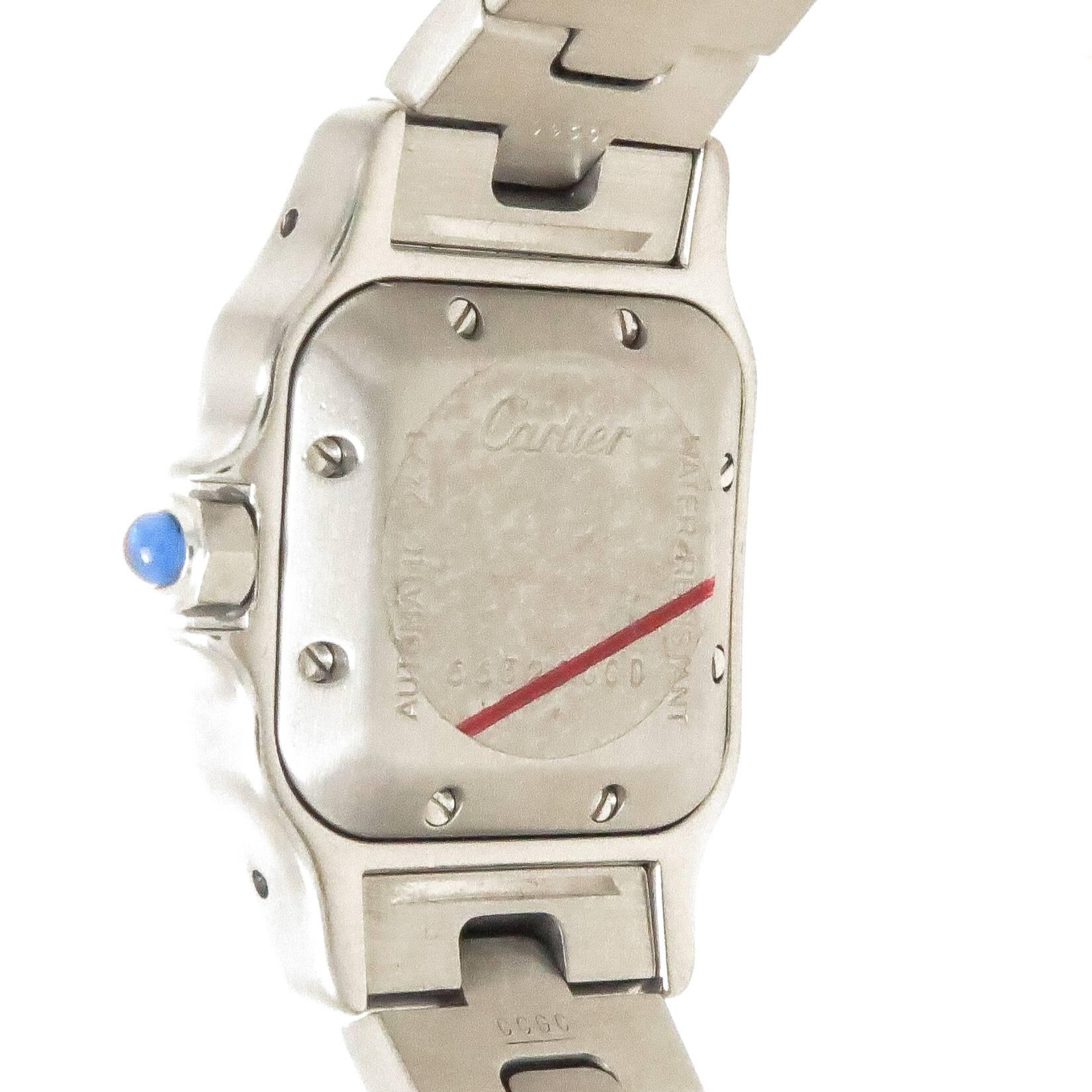 Cartier Ladies Yellow Gold Stainless Steel Santos Automatic Wristwatch In Excellent Condition In Chicago, IL