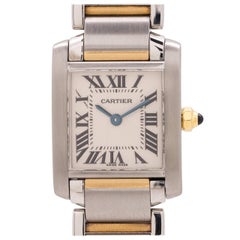 Cartier Ladies yellow gold stainless steel Tank Francaise quartz wristwatch
