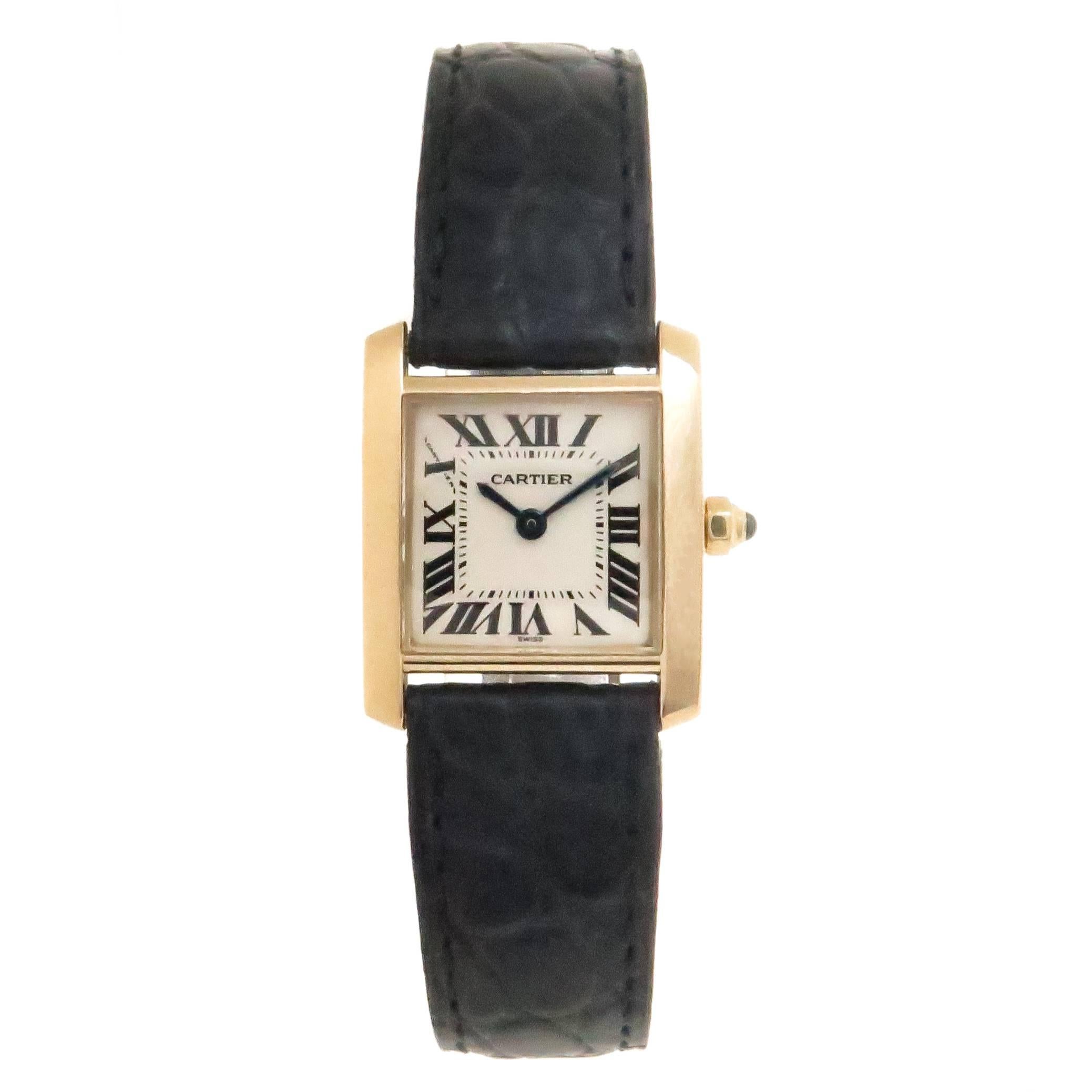 Cartier Ladies Yellow Gold Tank Francaise Quartz Wristwatch