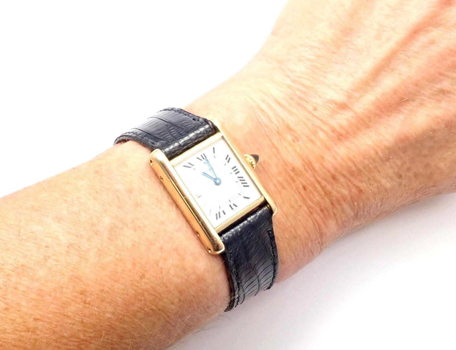 Cartier Ladies Yellow Gold Tank Wristwatch 5