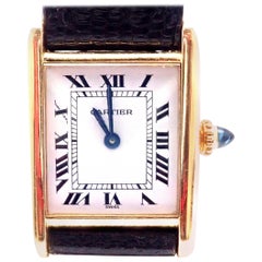 Retro Cartier Ladies Yellow Gold Tank Wristwatch
