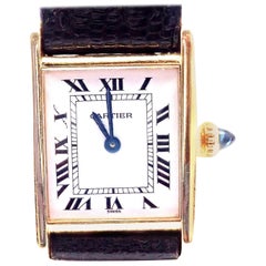 Vintage Cartier Ladies Yellow Gold Tank Wristwatch