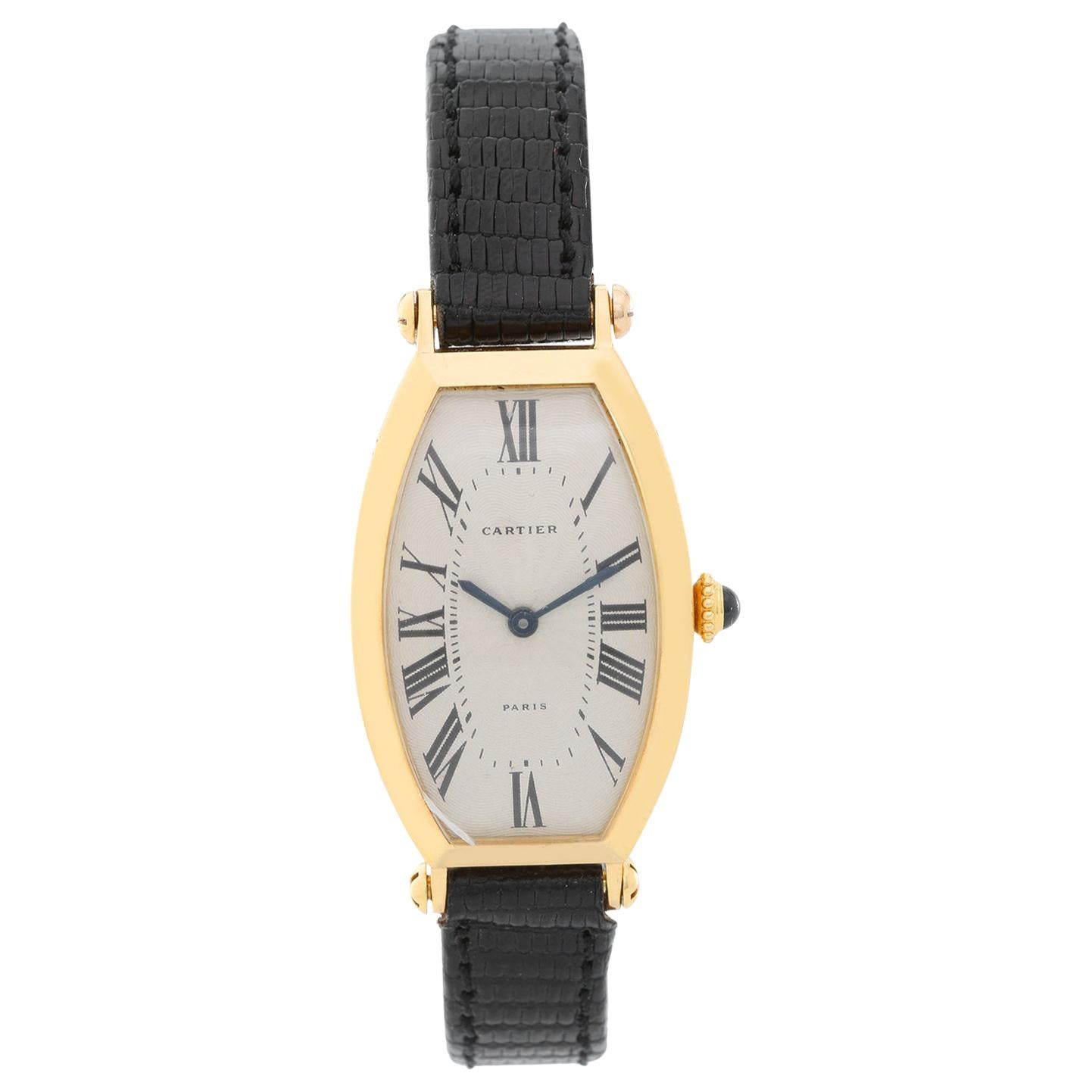 Cartier Ladies Yellow Gold Tonneau Manual Wristwatch