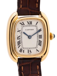 Cartier Ladies 18 Karat Yellow Gold Gondole circa 1970s with Deployant