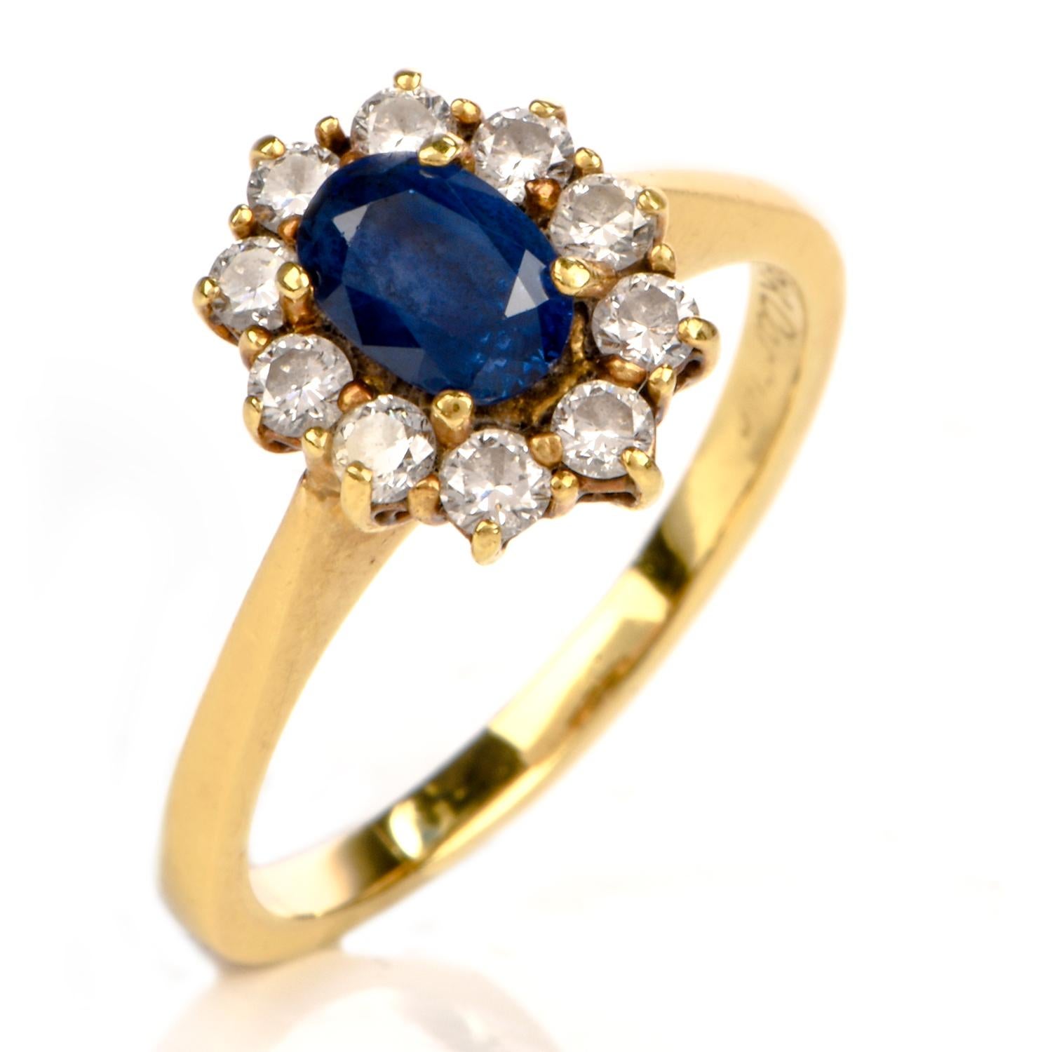 A very special Cartier ring for made in 1980s  to commemorate Lady Dianna. It is  all original with original certificate and original Cartier red box. Nice diamonds and a 0.75 ct natural oval shape Royal dark blue Sapphire in Excellent condition, no
