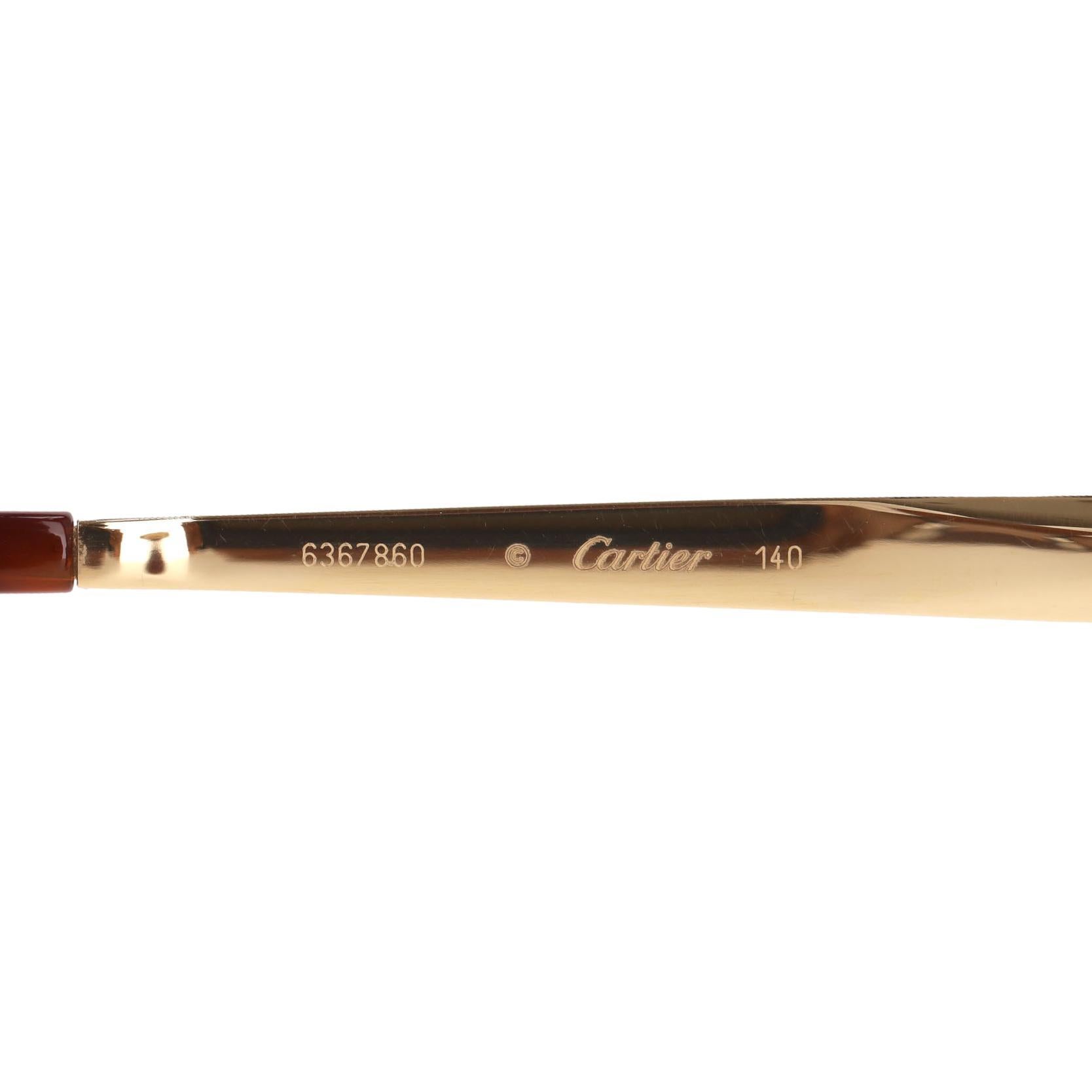 Occhiali da sole Cartier Lady Trinity Tartaruga in vendita 2