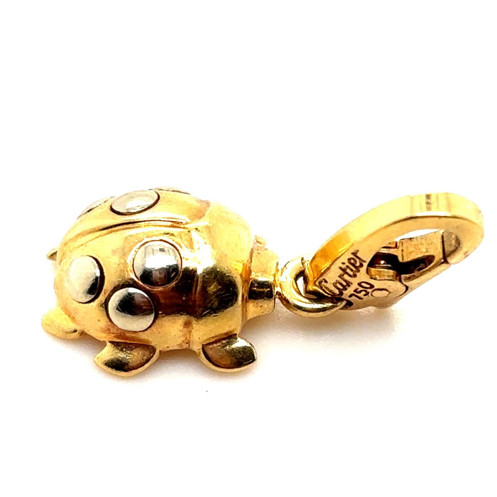 Women's Cartier Ladybug 18 Karat Yellow Gold Charm For Sale