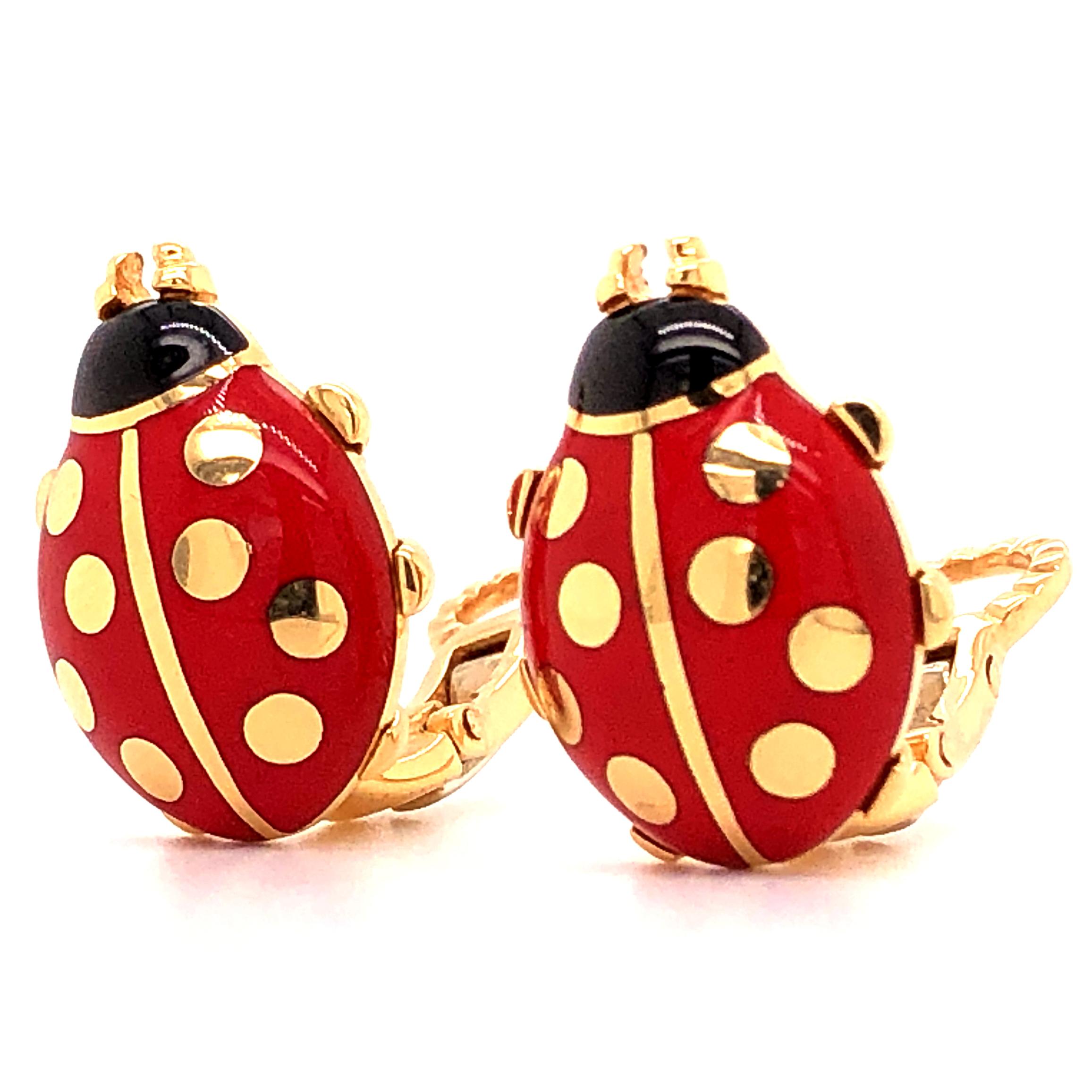 Cartier Ladybug Earclips, 1990s 1