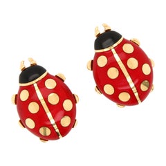 Vintage Cartier Ladybug Earclips, 1990s