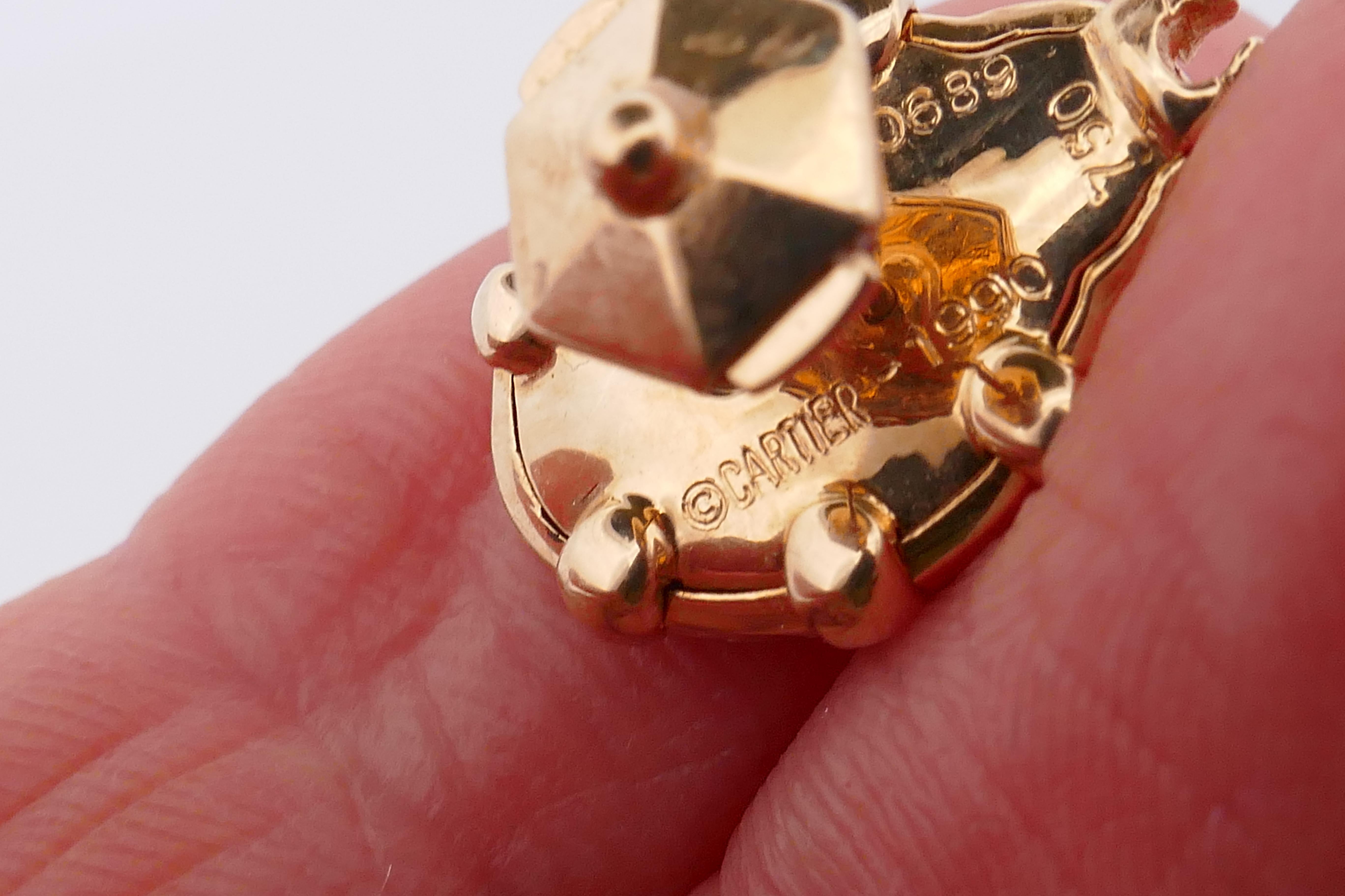 Women's or Men's Cartier Ladybug Pin Gold Enamel