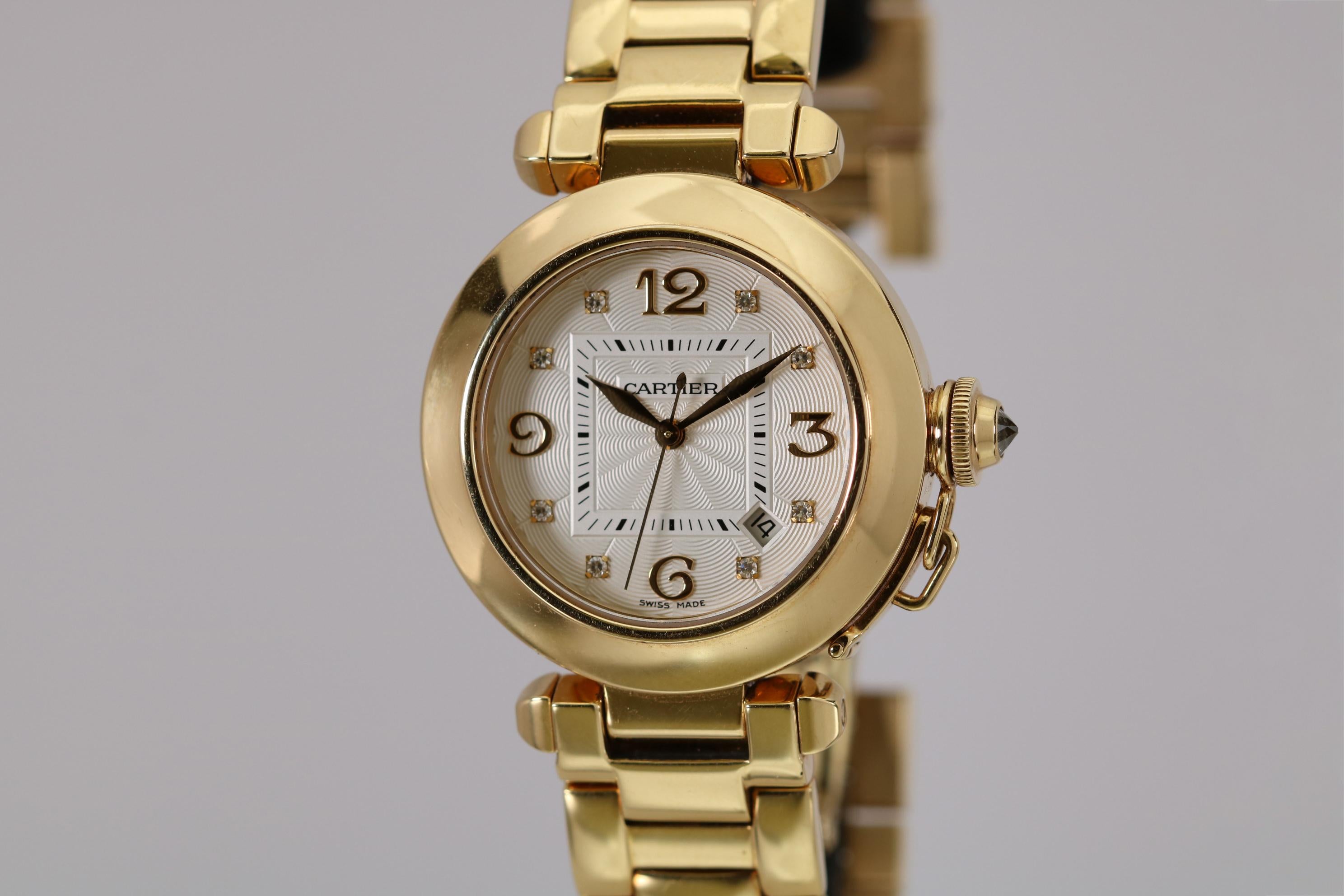 Cartier Lady's 32mm Pasha  18k Yellow Gold  with automatic movement Wristwatch